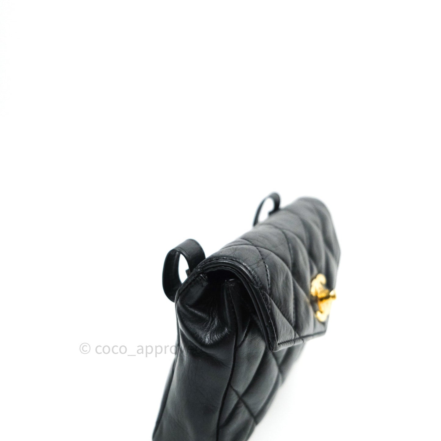 Chanel Quilted Belt Bag Black Lambskin 24K Gold Hardware