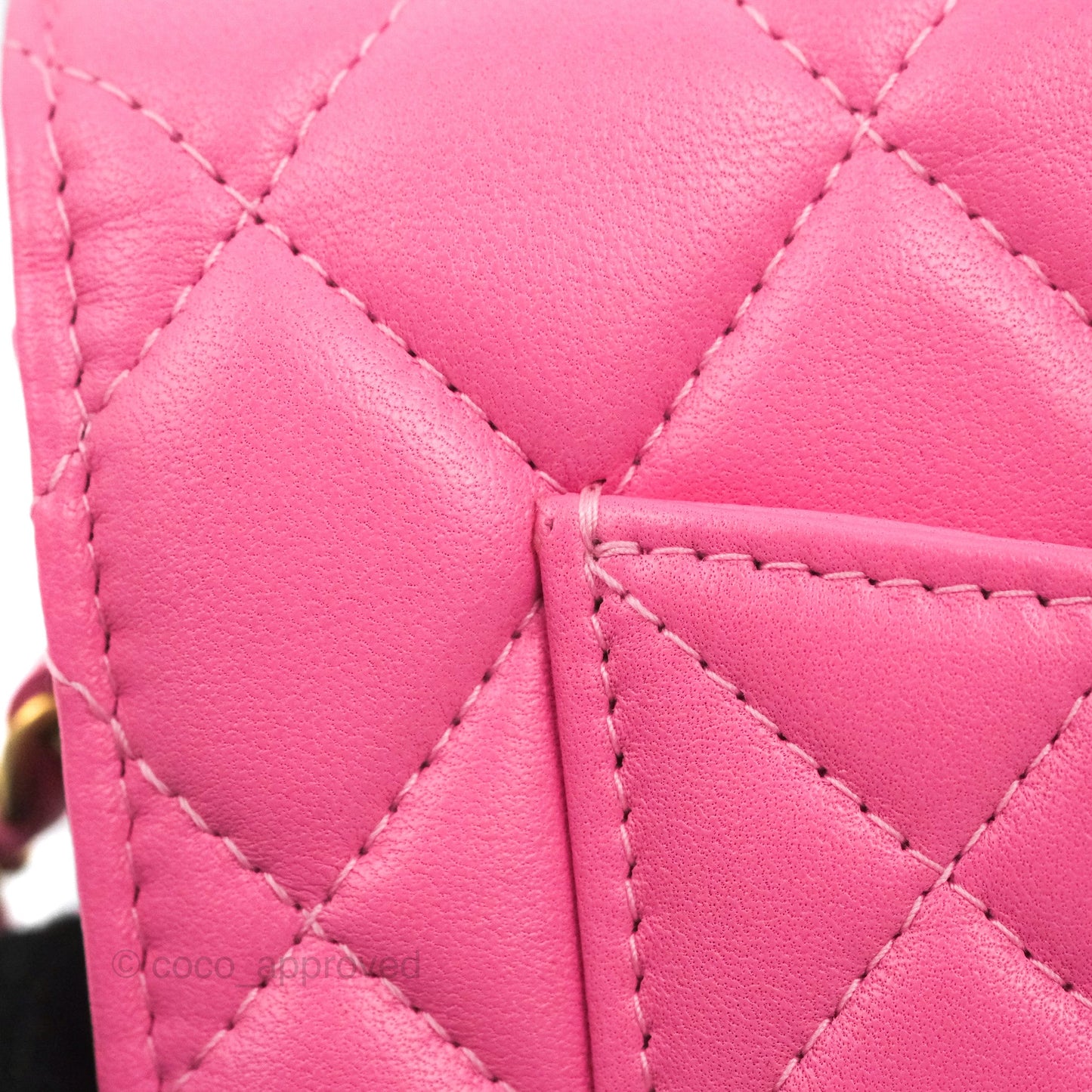 Chanel Quilted Pearl Crush Wallet on Chain WOC Pink Lambskin Aged Gold Hardware