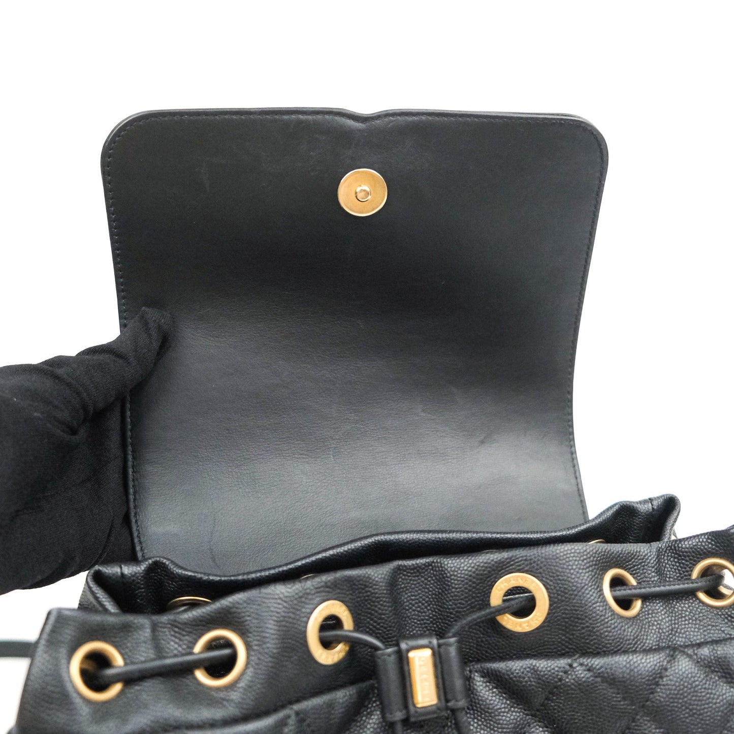 Chanel Quilted Filigree Backpack Black Caviar