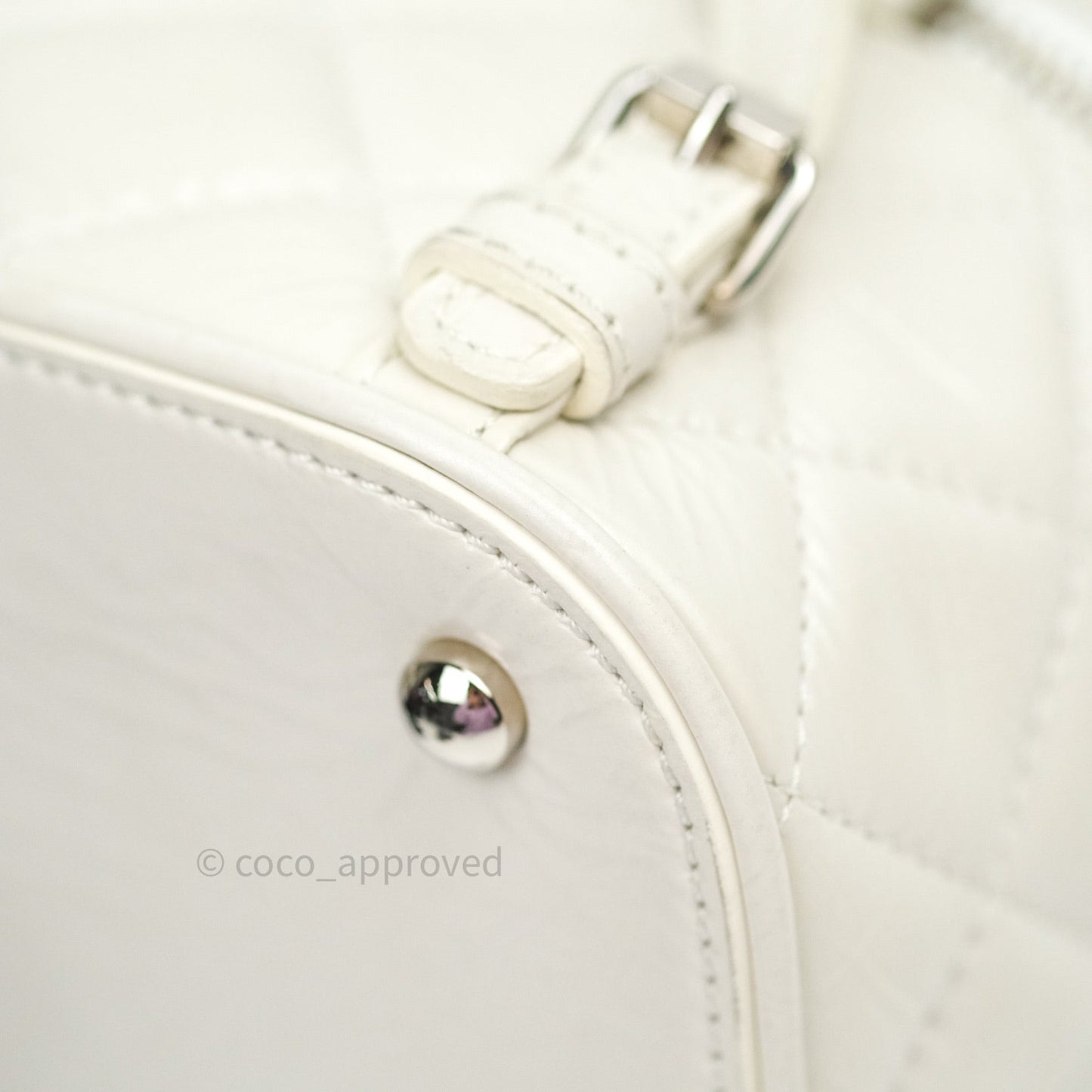 Chanel Crumpled Calfskin PVC Quilted Backpack White