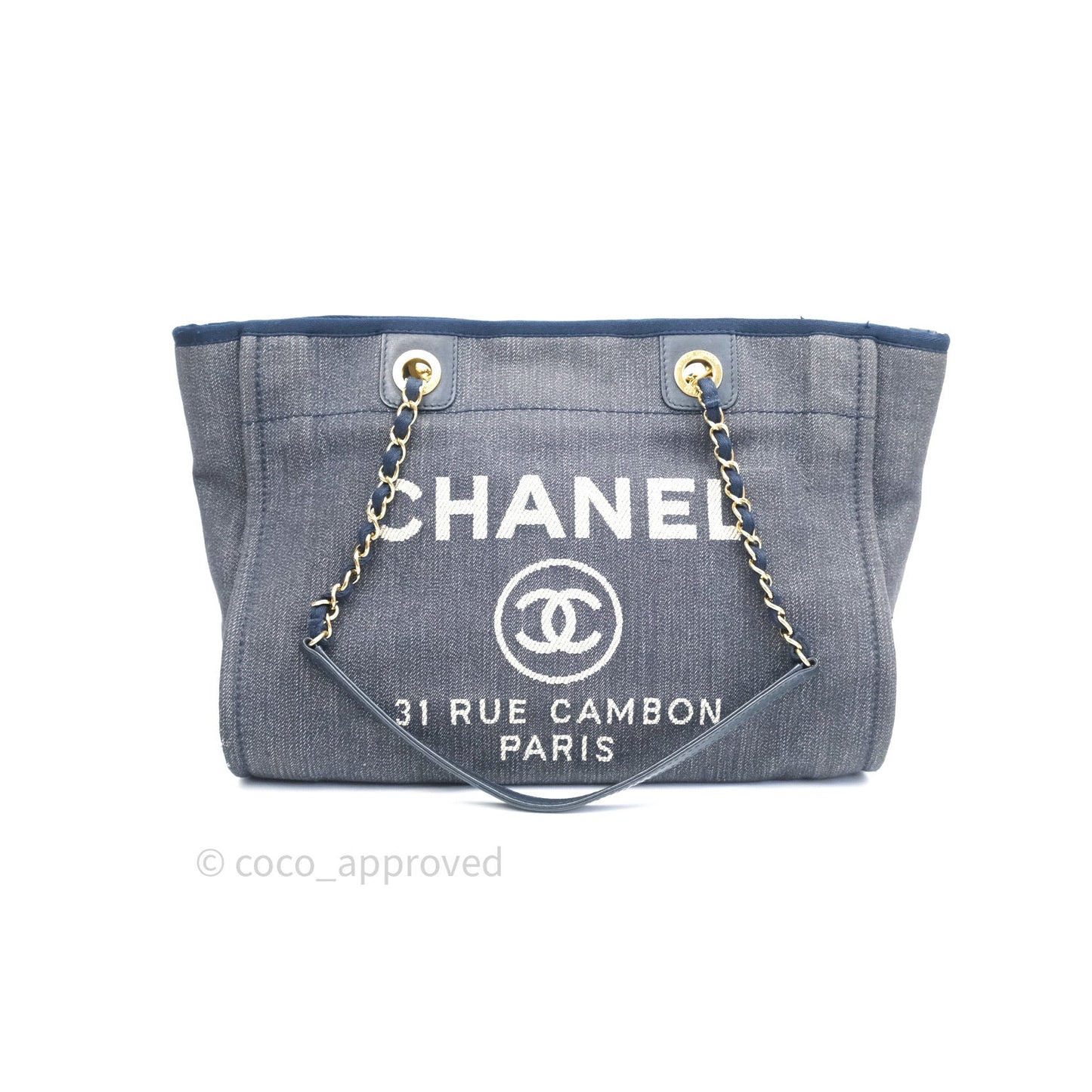 Chanel Denim Deauville Medium Tote Blue