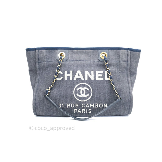 Chanel Denim Deauville Medium Tote Blue