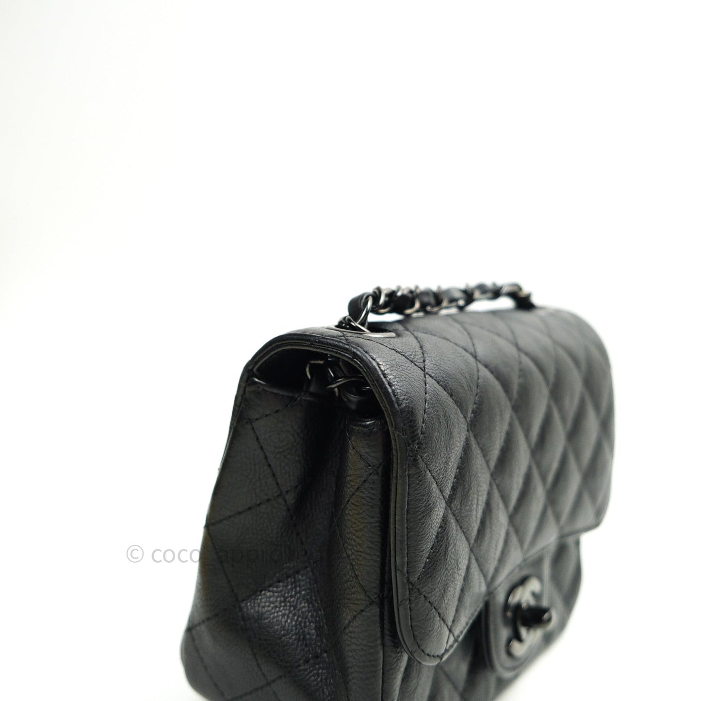 Chanel Quilted Mini Square Flap So Black Crumpled Calfskin