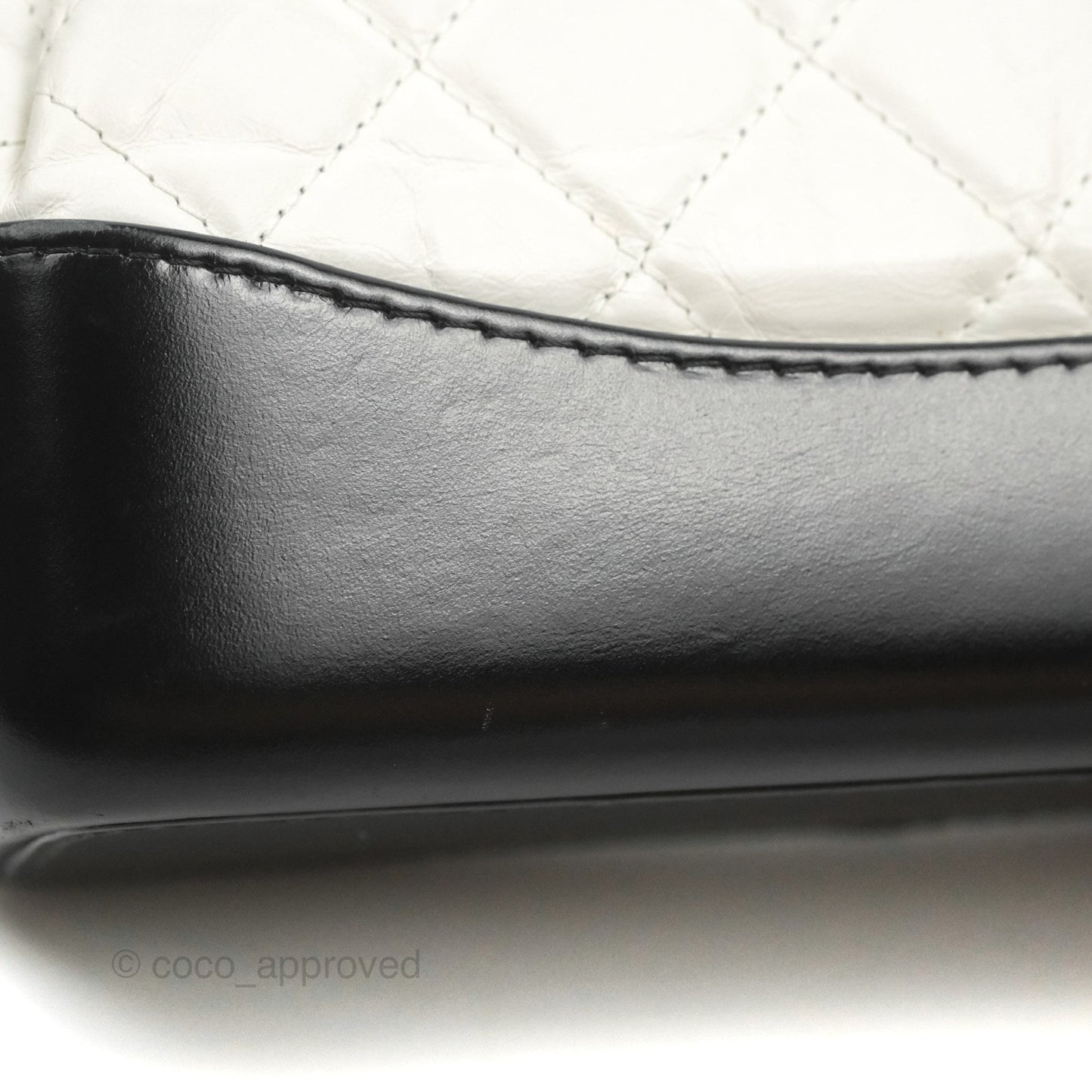 Chanel Small Gabrielle Backpack White Black Aged Calfskin