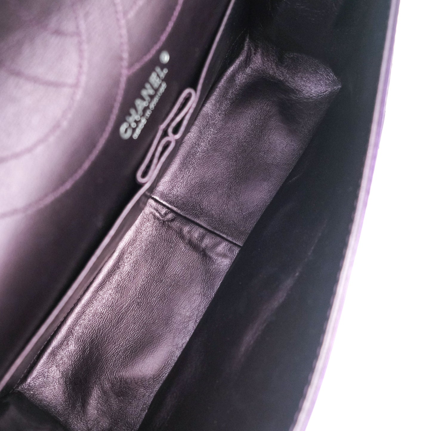Chanel Reissue Quilted Glazed Calfskin Metallic Purple Silver Hardware 227