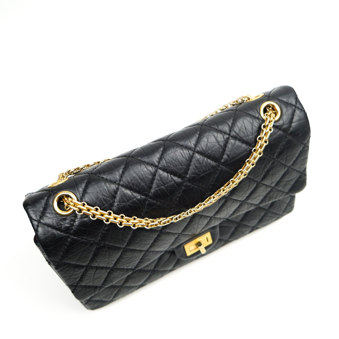 Chanel Reissue Quilted Aged Calfskin Black Gold Hardware 226