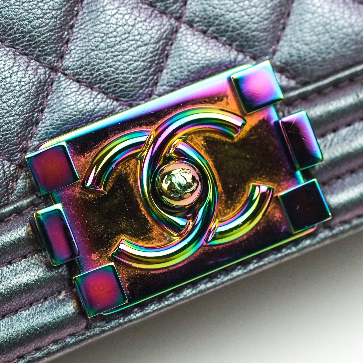 Chanel Purple Mermaid Iridescent Medium Calfskin Boy Bag