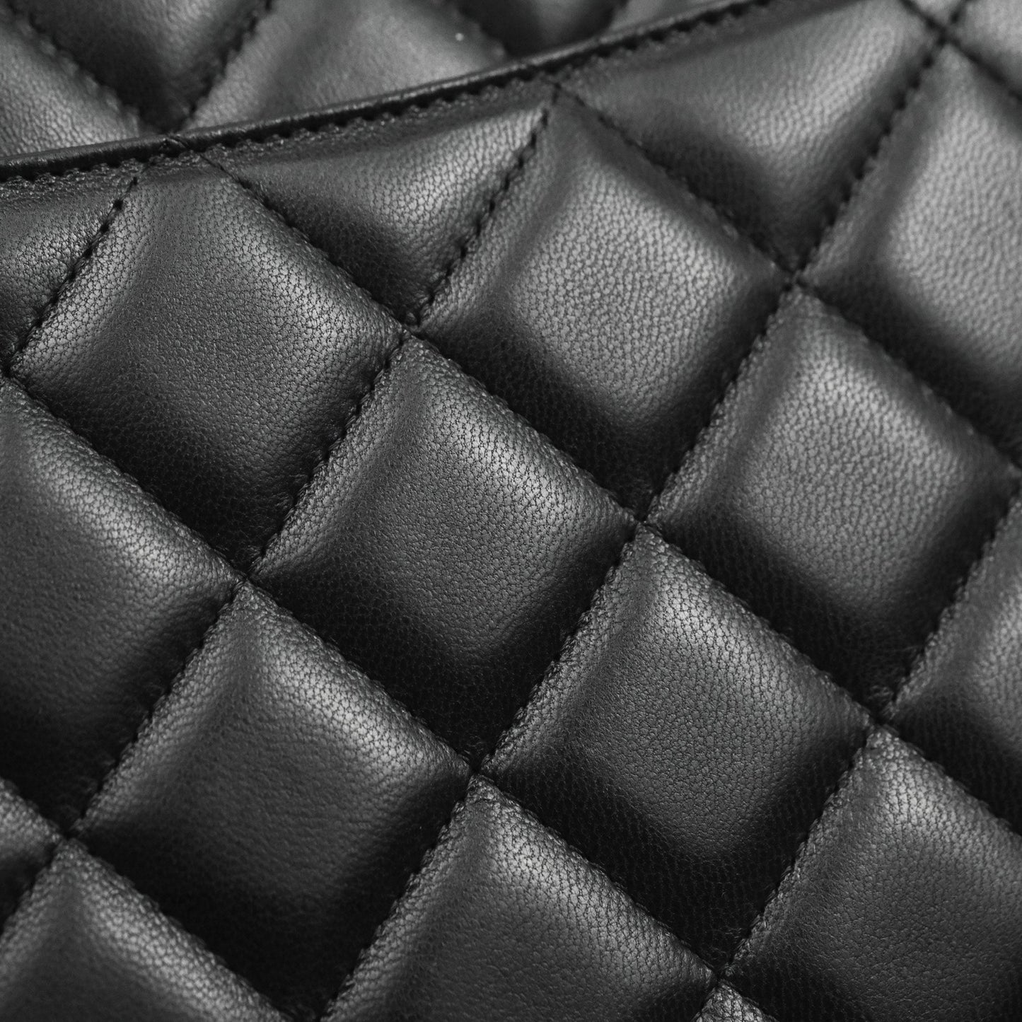 Chanel Quilted Single Flap Maxi Flap Black Lambskin Silver Hardware