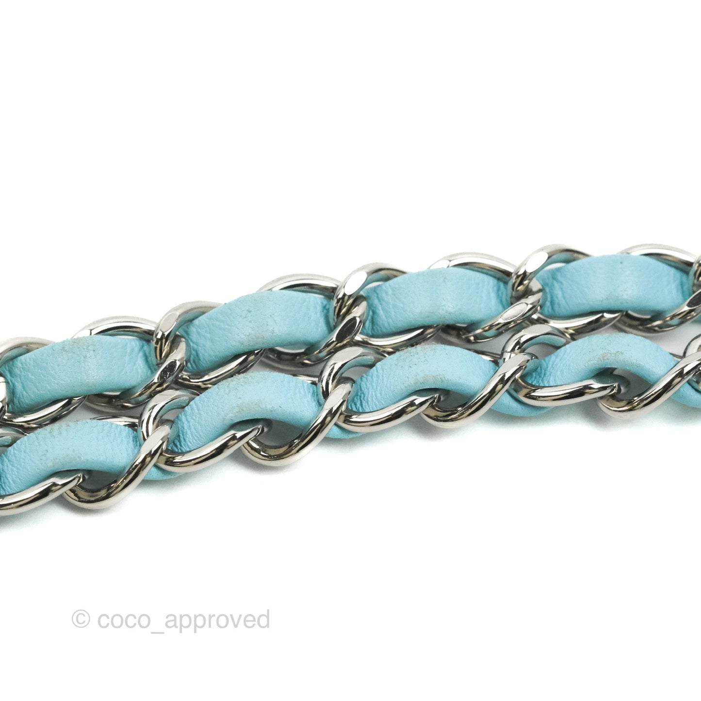 Chanel Quilted Mini Rectangular Flap Light Blue Lambskin Silver Hardware