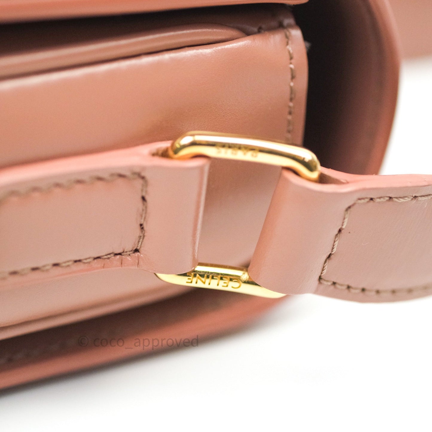 Celine Shiny Calfskin Medium Triomphe Antique Rose