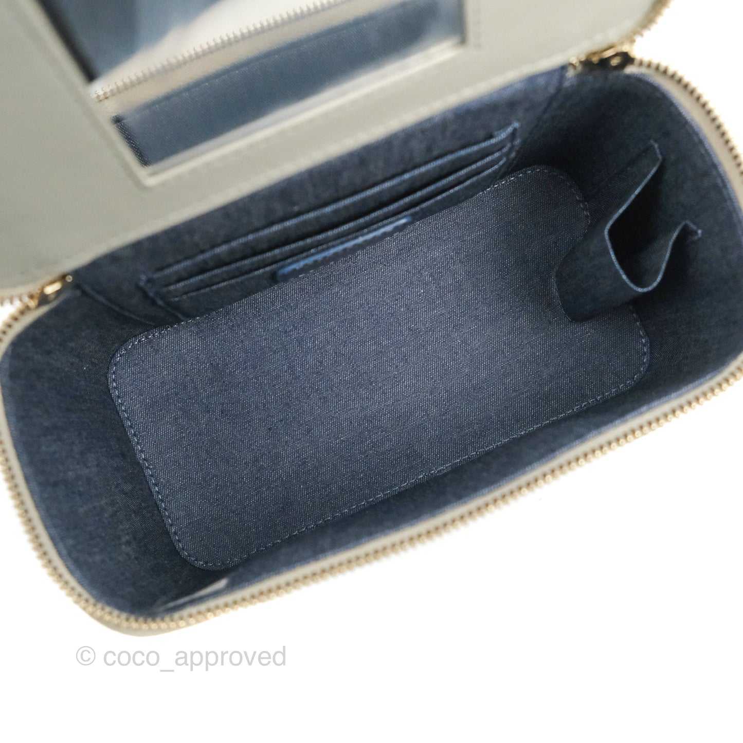 Chanel Vanity with Resin Chain Grey Lambskin Gold Hardware