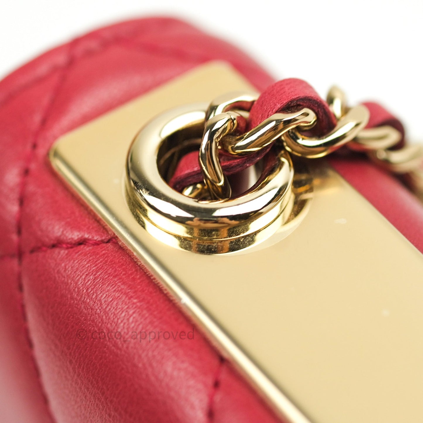 Chanel Trendy CC WOC Wallet on Chain Red Lambskin Gold Hardware