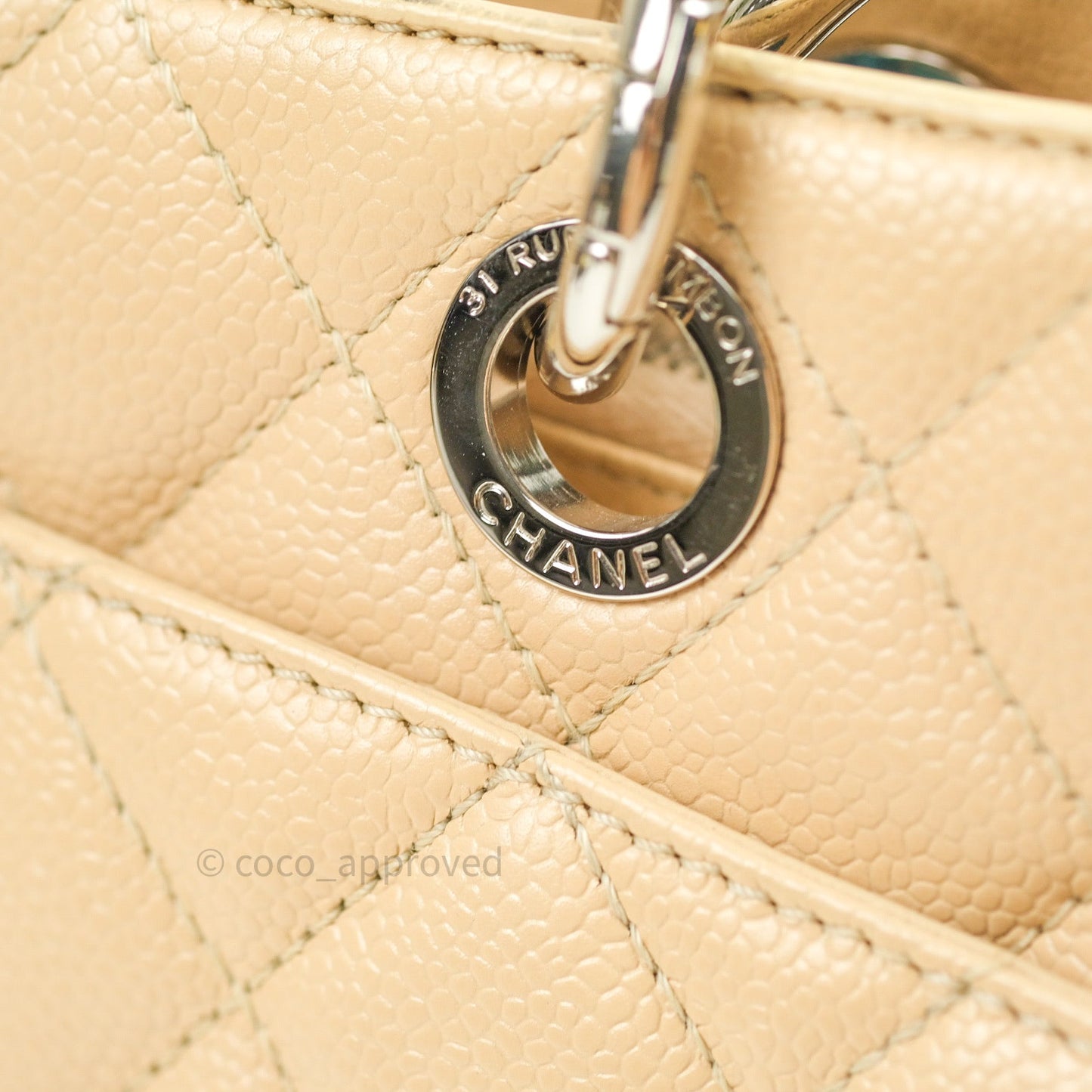 Chanel GST Beige Caviar Silver Hardware