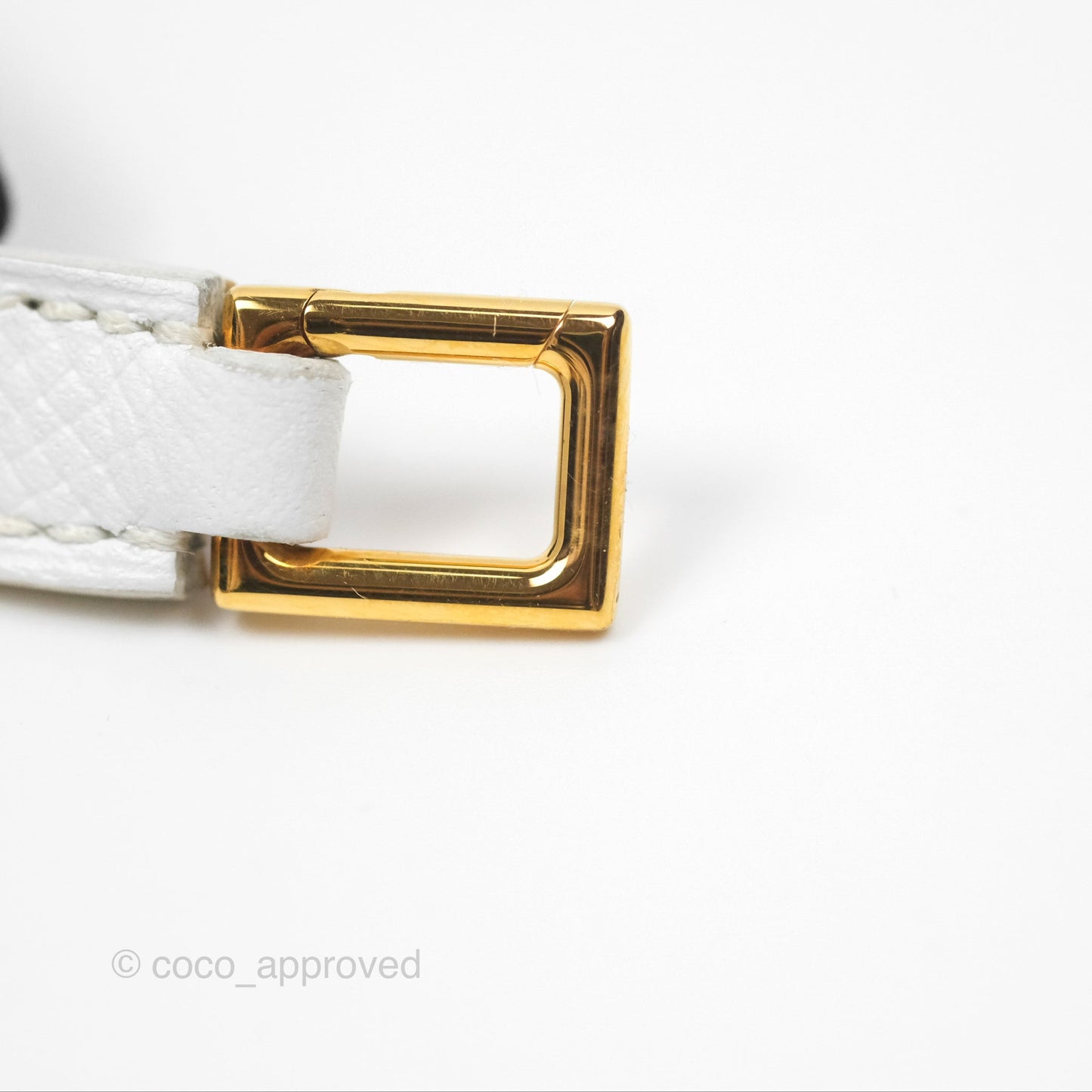 Hermès Rivale Double Tour Bracelet White Epsom Gold Hardware
