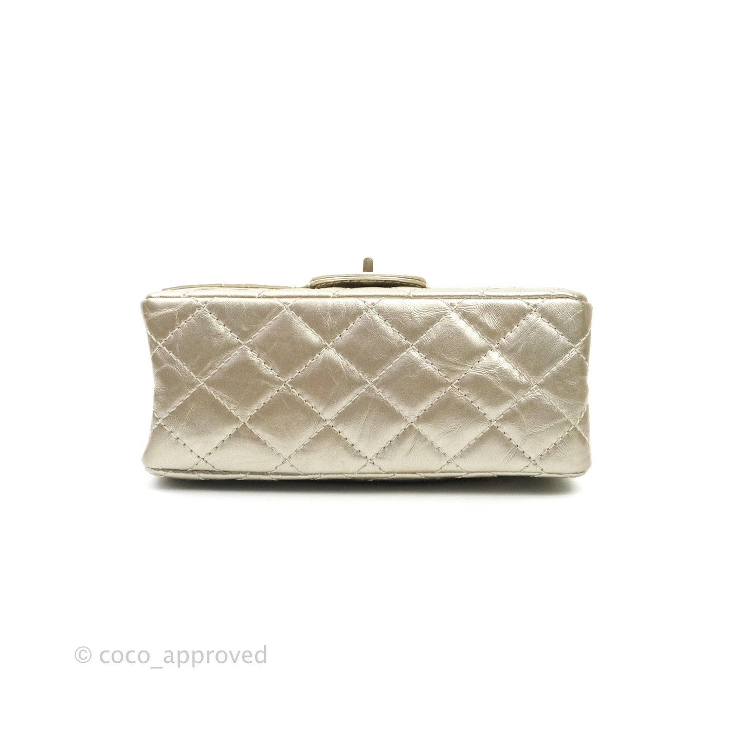 Chanel Mini Reissue 224 Metallic Light Gold Aged Calfskin Gold Hardware