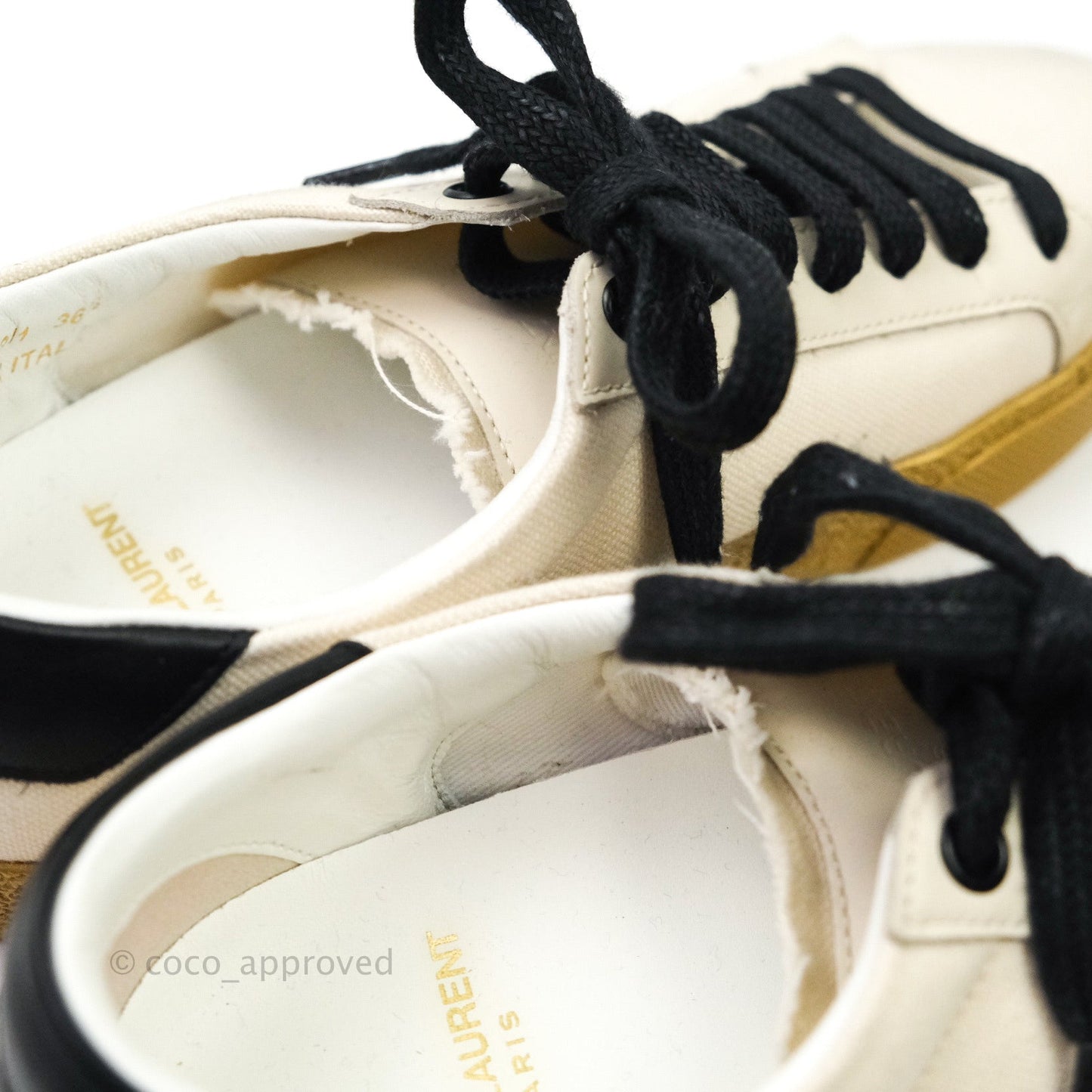 Saint Laurent Court Classic Worn-Look Sneakers⁣ Size 36.5