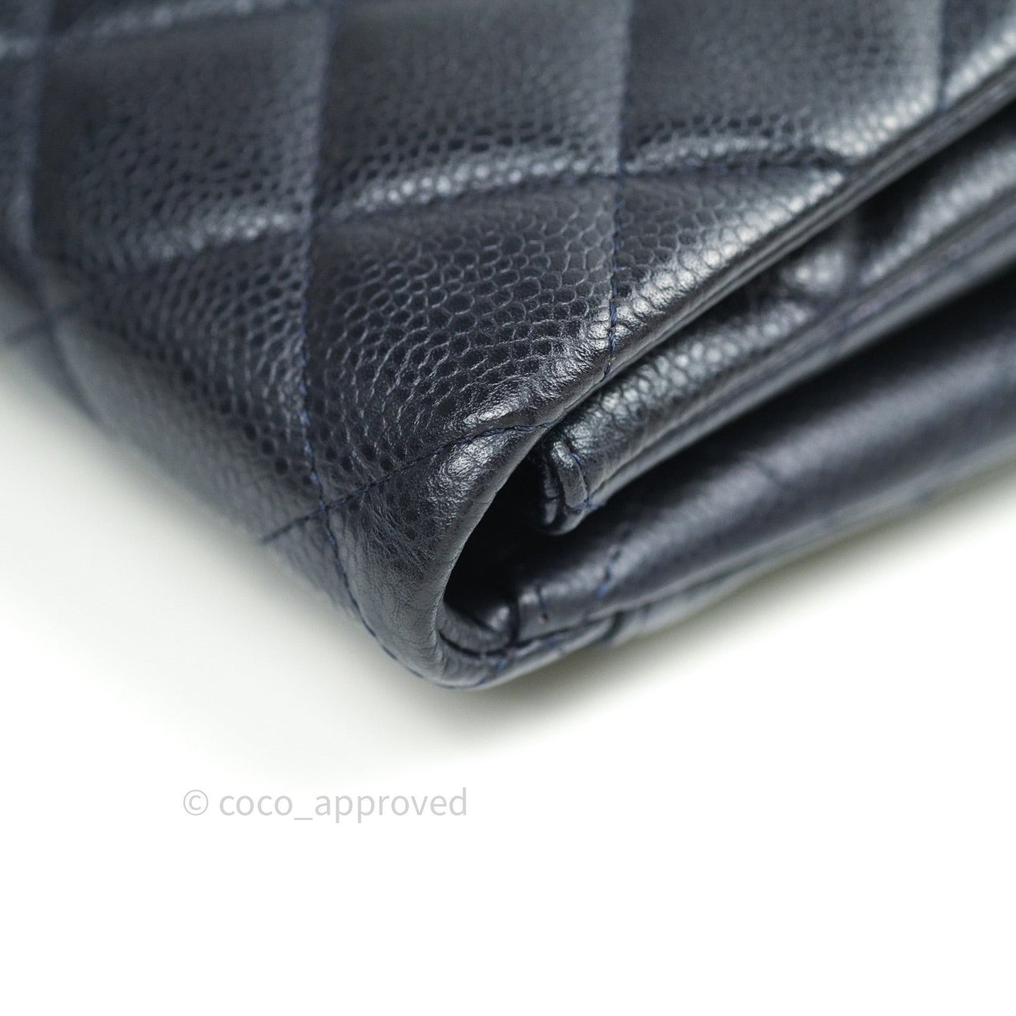 Chanel Quilted Clutch with Chain Dark Navy Caviar Silver Hardware