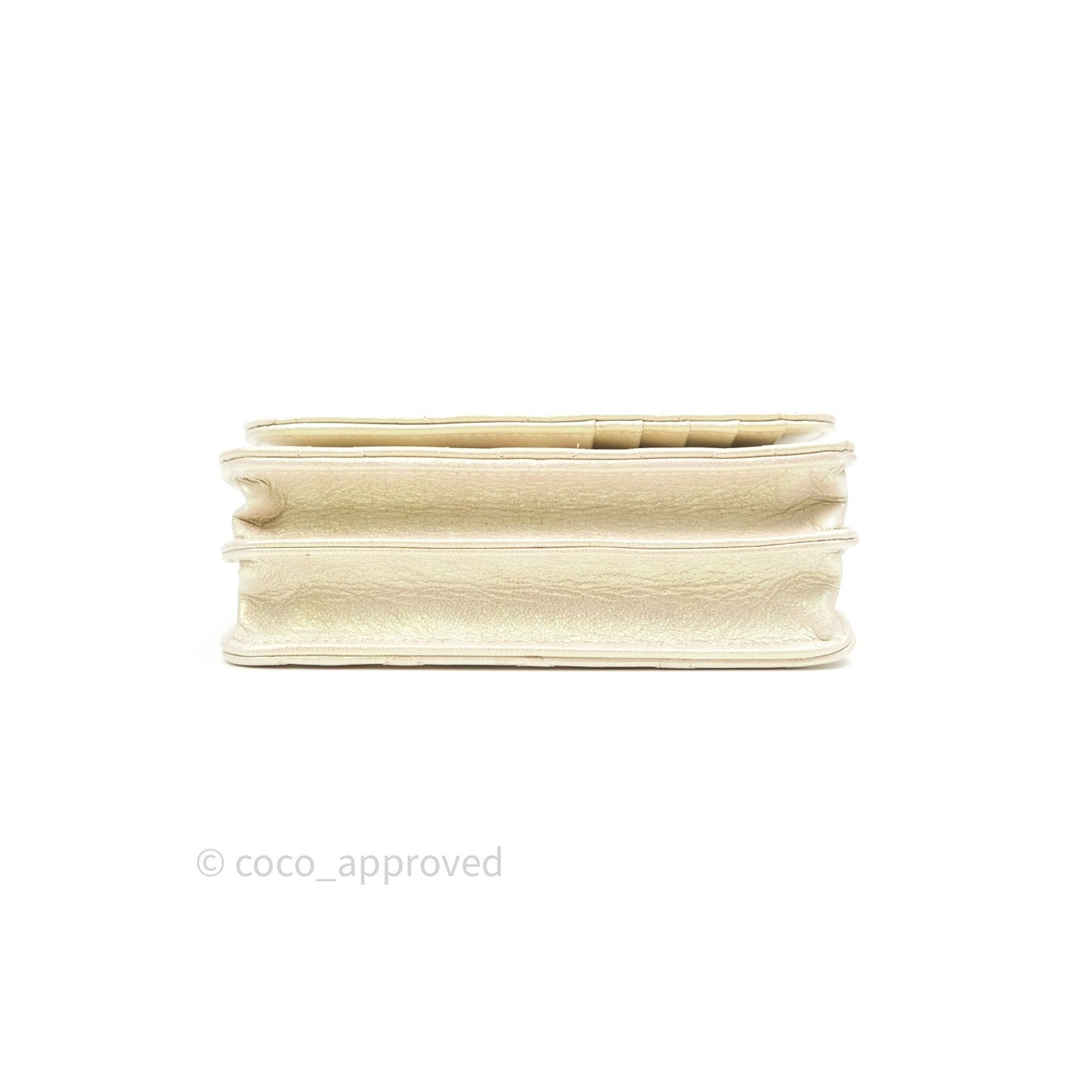 Chanel Quilted Mini Wallet on Chain WOC Iridescent Ivory Gold Hardware 20A