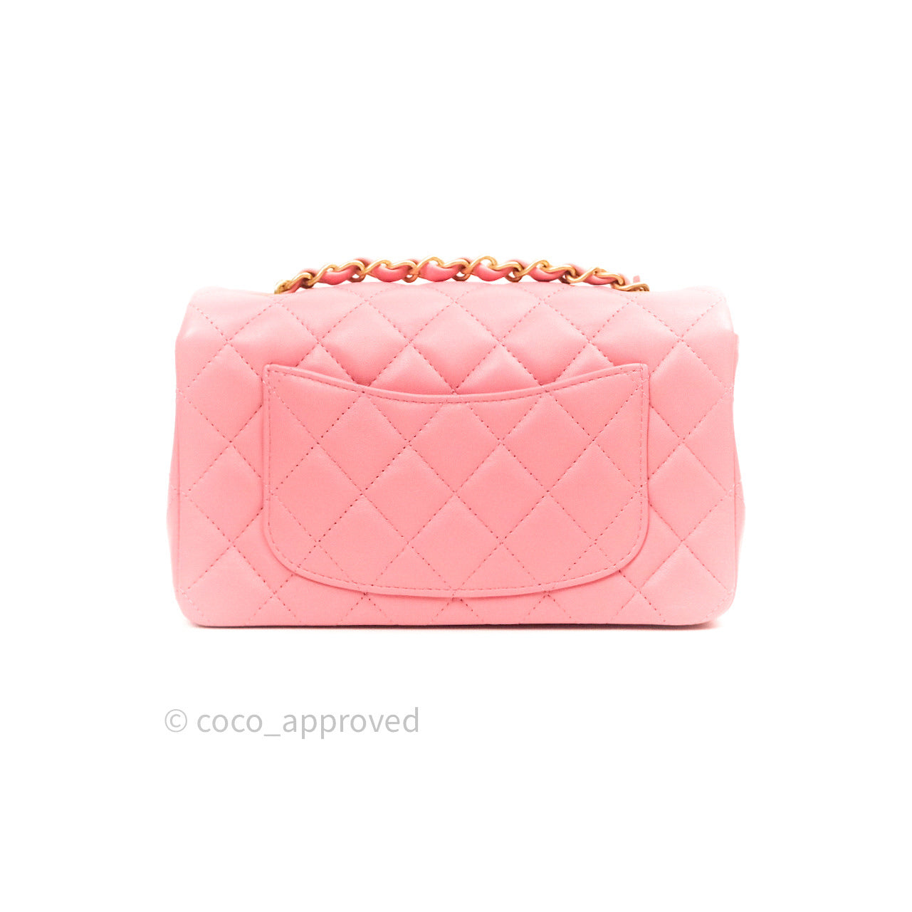 Chanel Quilted Mini Rectangular Pink Lambskin Gold Hardware