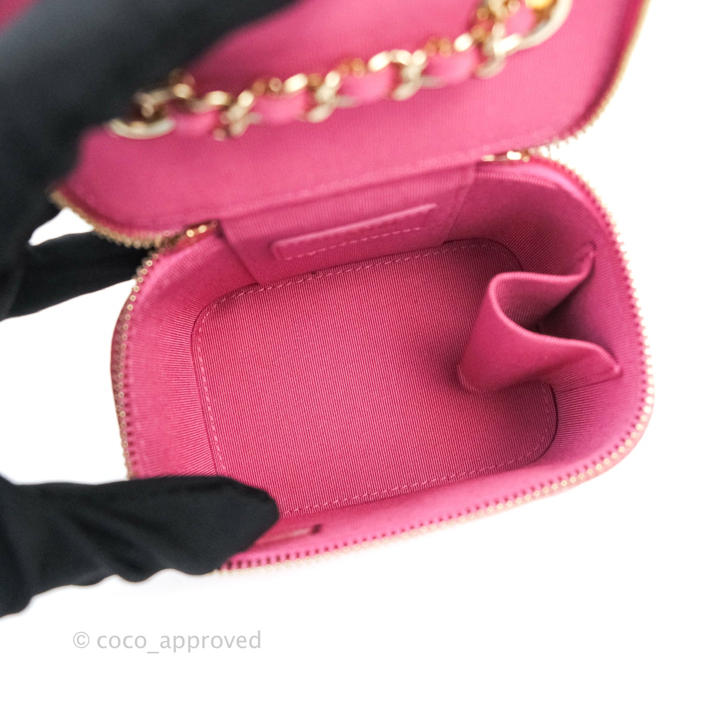 Chanel Mini Vanity Classic With Chain Pink Caviar Gold Hardware