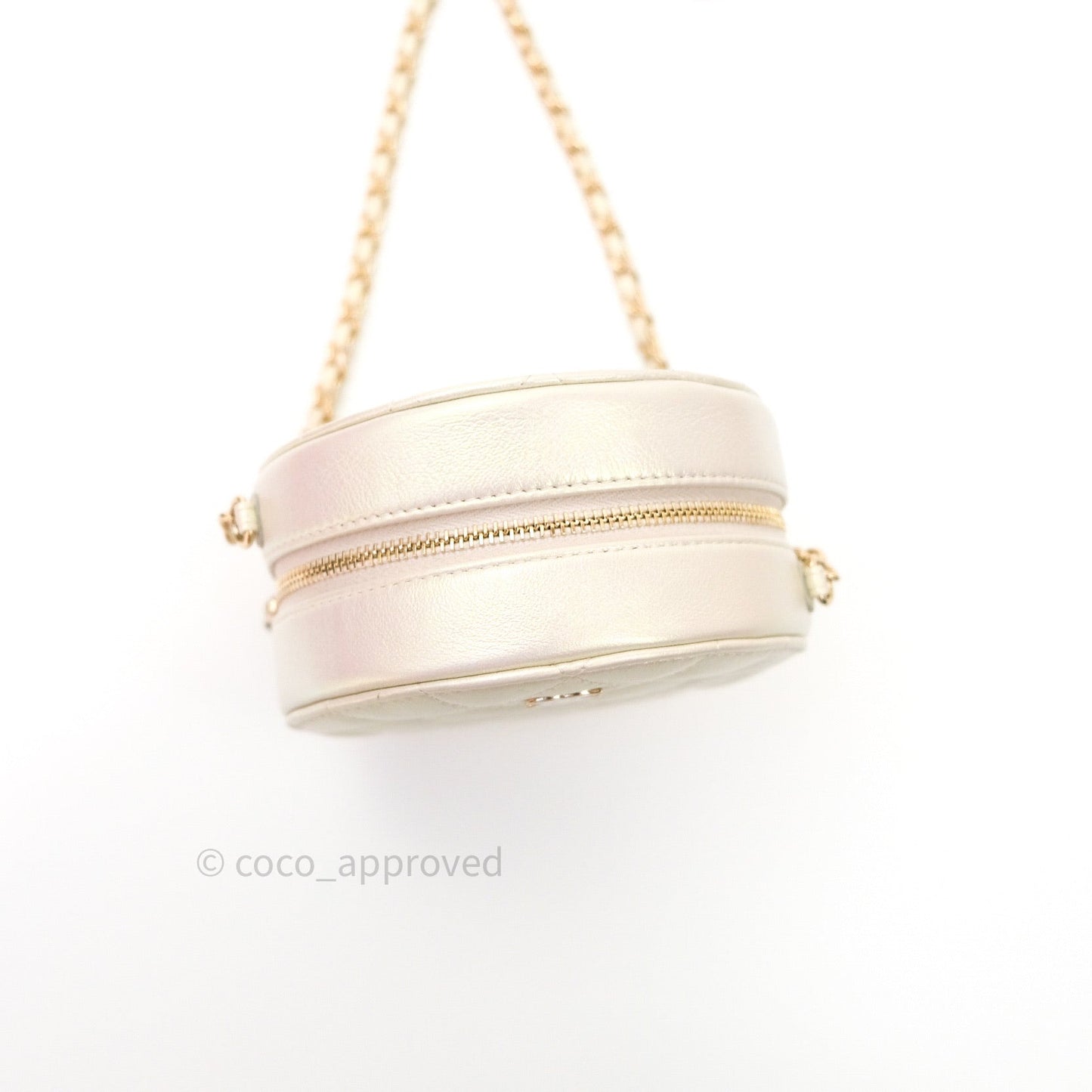 Chanel Round Circle Bag Iridescent Ivory Gold Hardware 20A