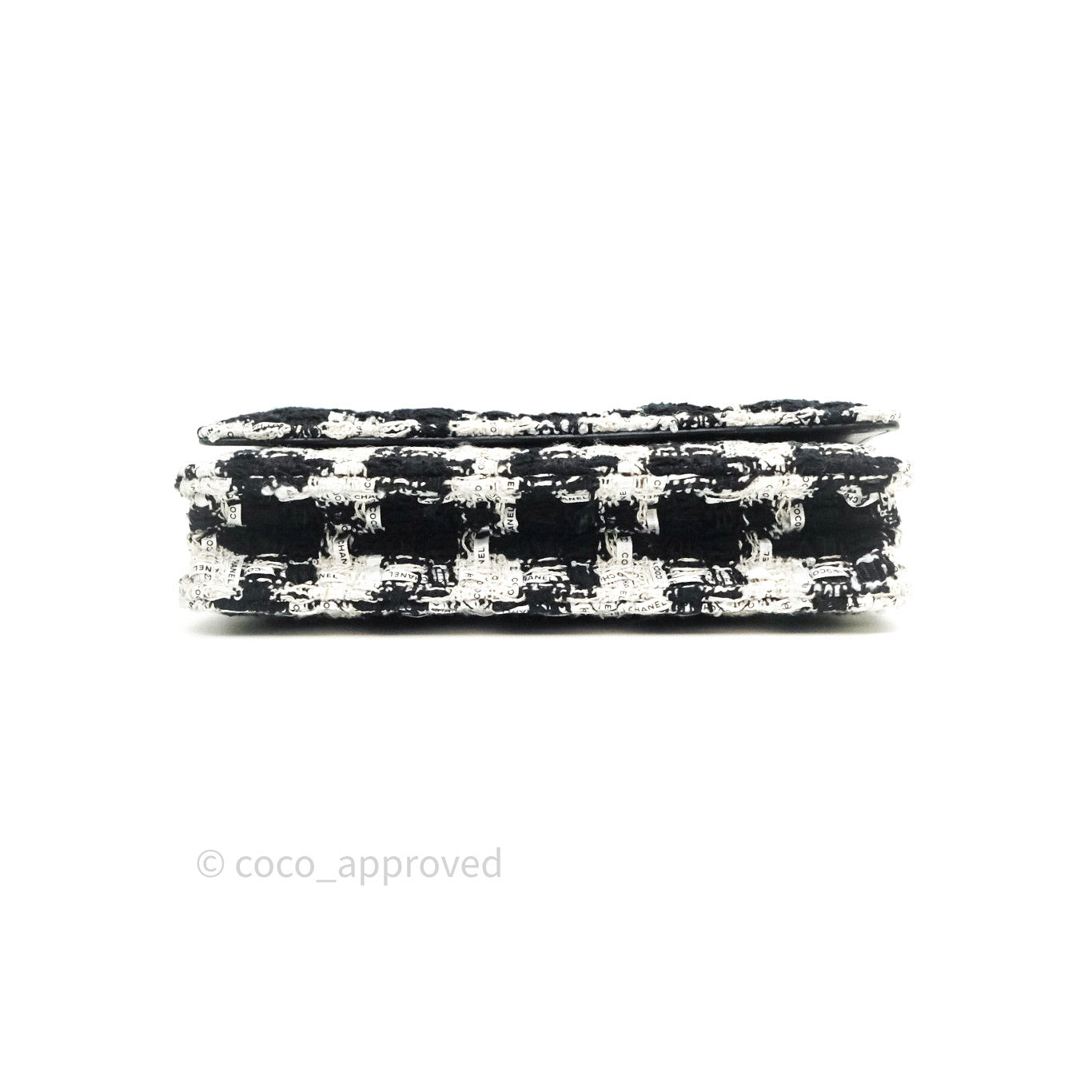 Chanel Quilted Wallet on Chain WOC Tweed Houndstooth Gold Hardware