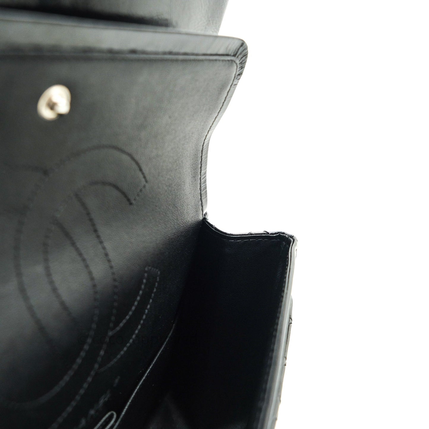 Chanel 2.55 Reissue Glazed Calfskin So Black 225 Black Hardware