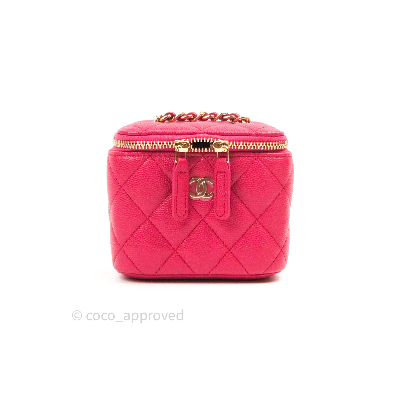 Chanel Mini Vanity Classic With Chain Pink Caviar Gold Hardware