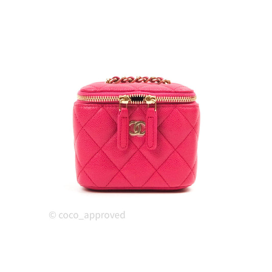 Chanel Mini Vanity Classic With Chain Pink Caviar Gold Hardware