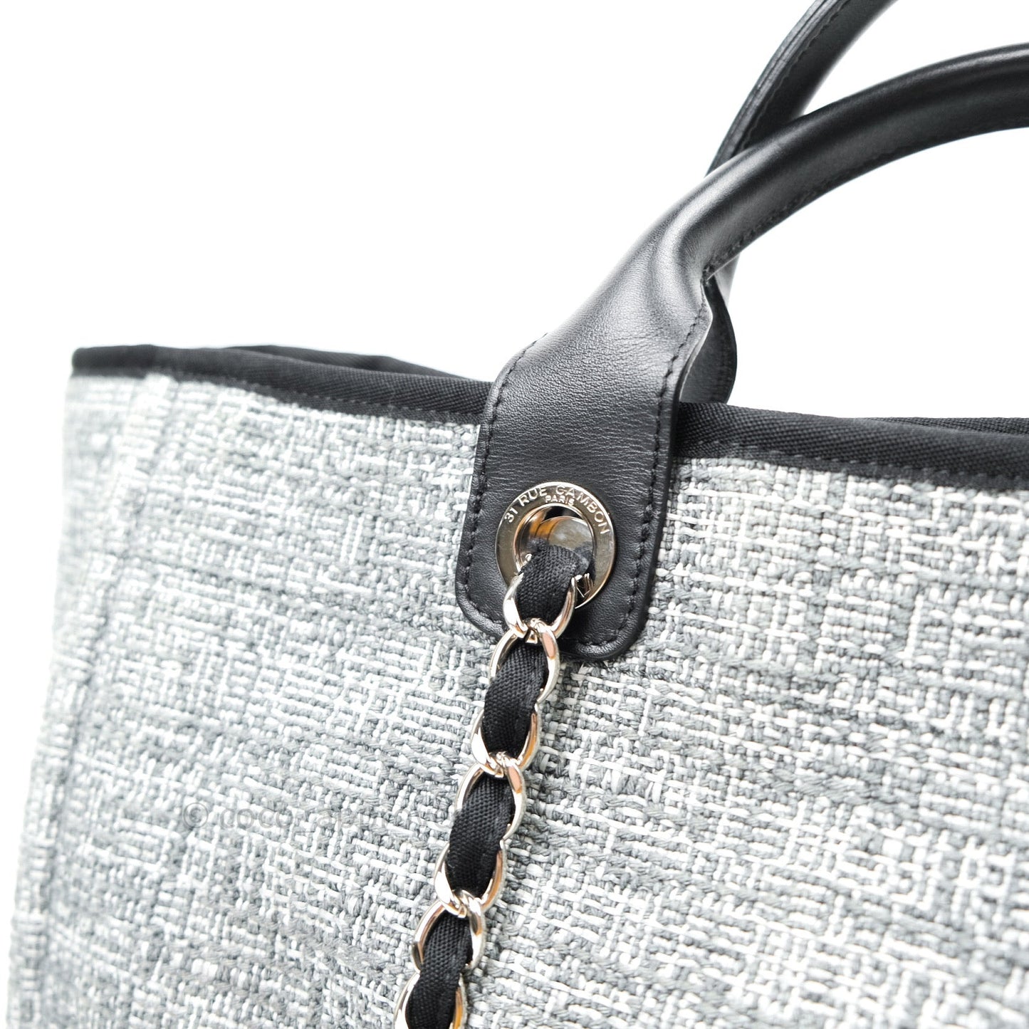 Chanel Large Deauville Charcoal Grey Canvas