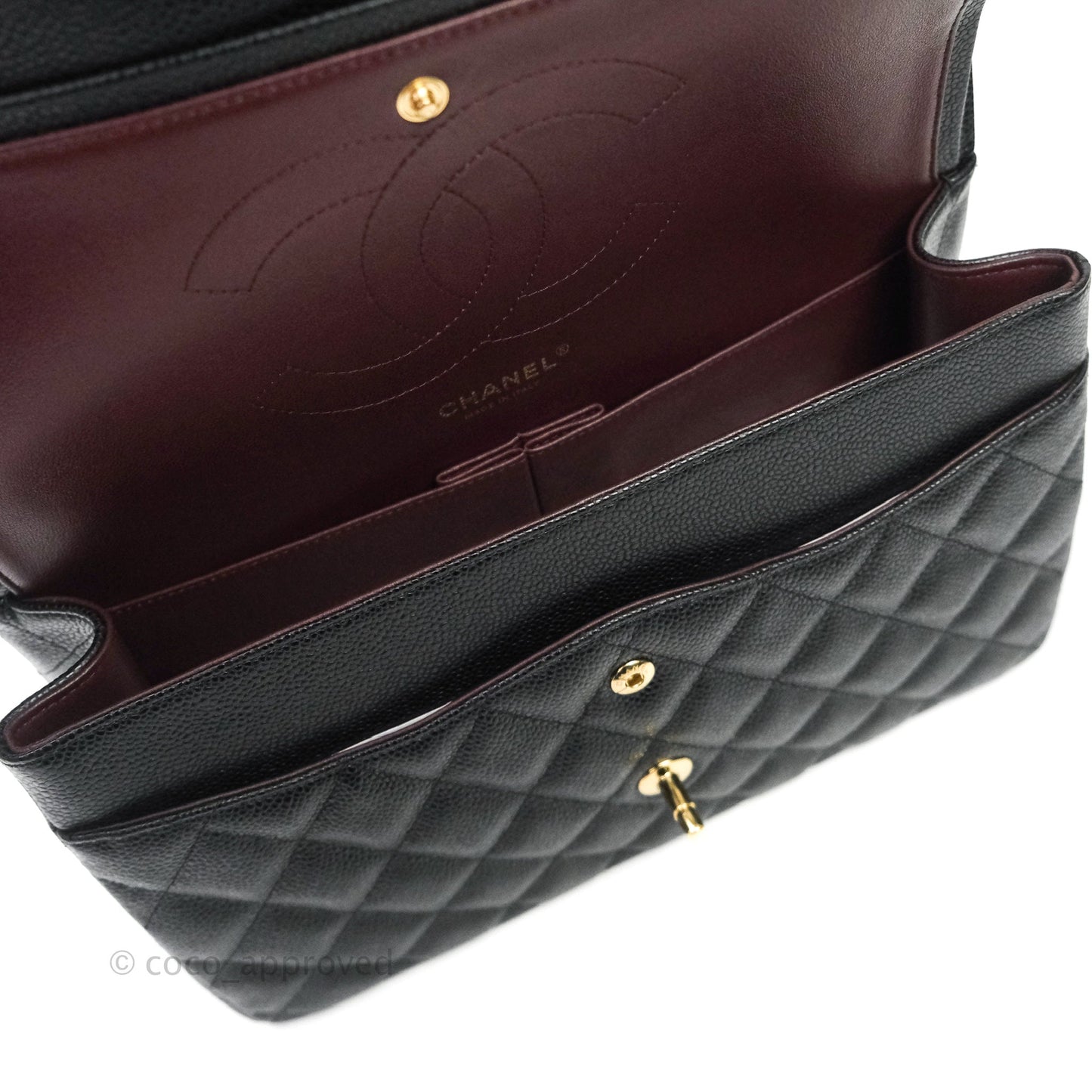 Chanel Jumbo Double Flap Black Caviar Gold Hardware⁣⁣