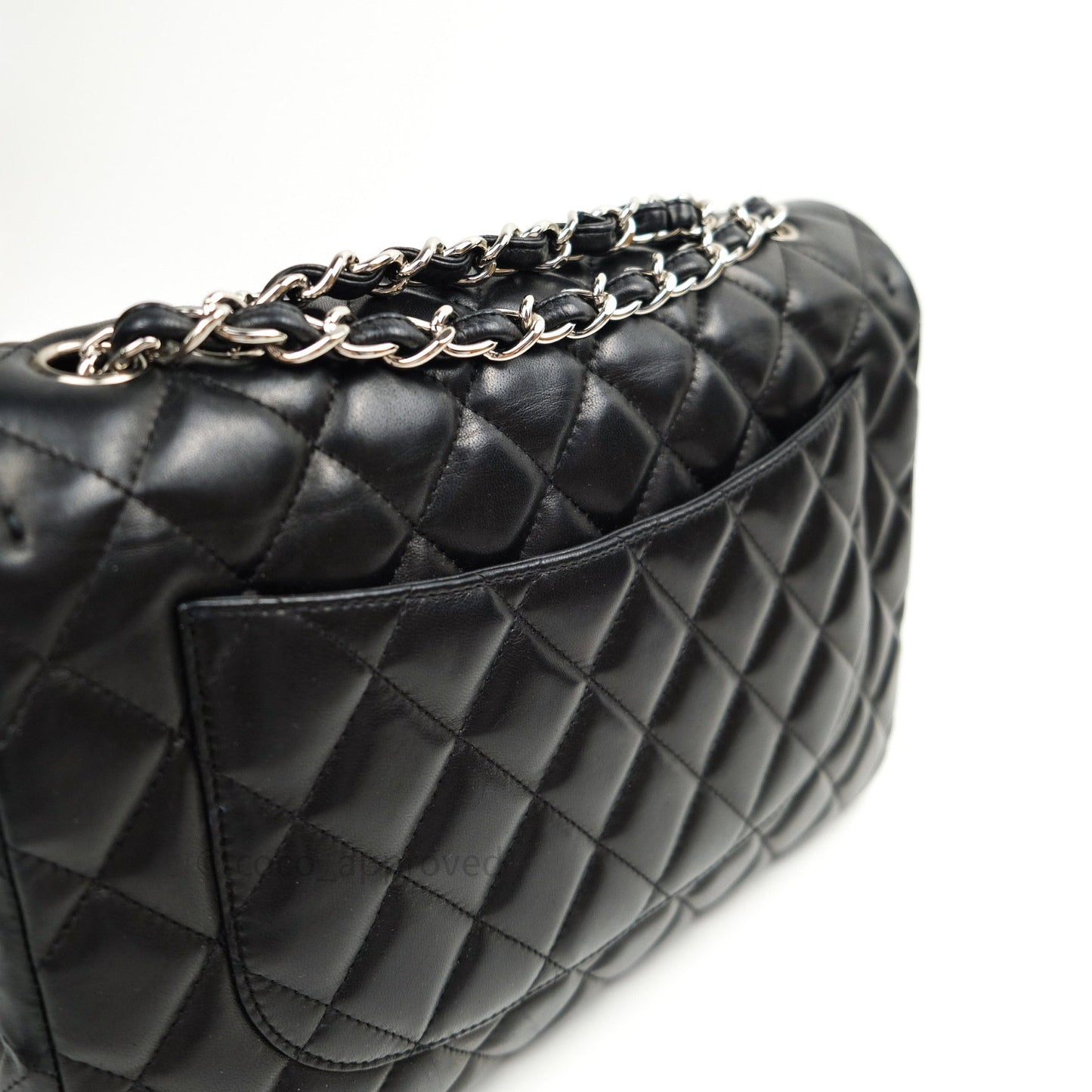 Chanel Jumbo Single Flap Black Lambskin Silver Hardware⁣⁣