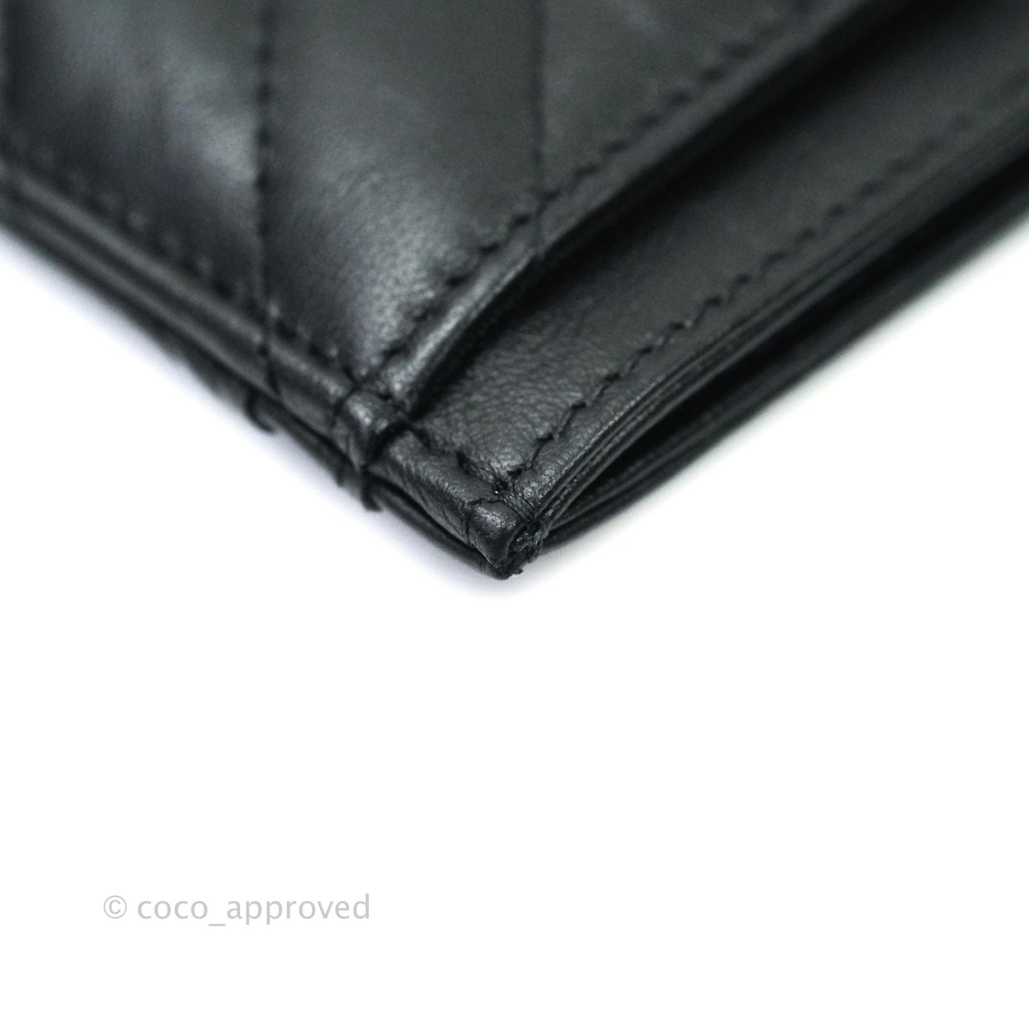 Chanel So Black Chevron Reissue Aged Calfskin Flat Card Holder