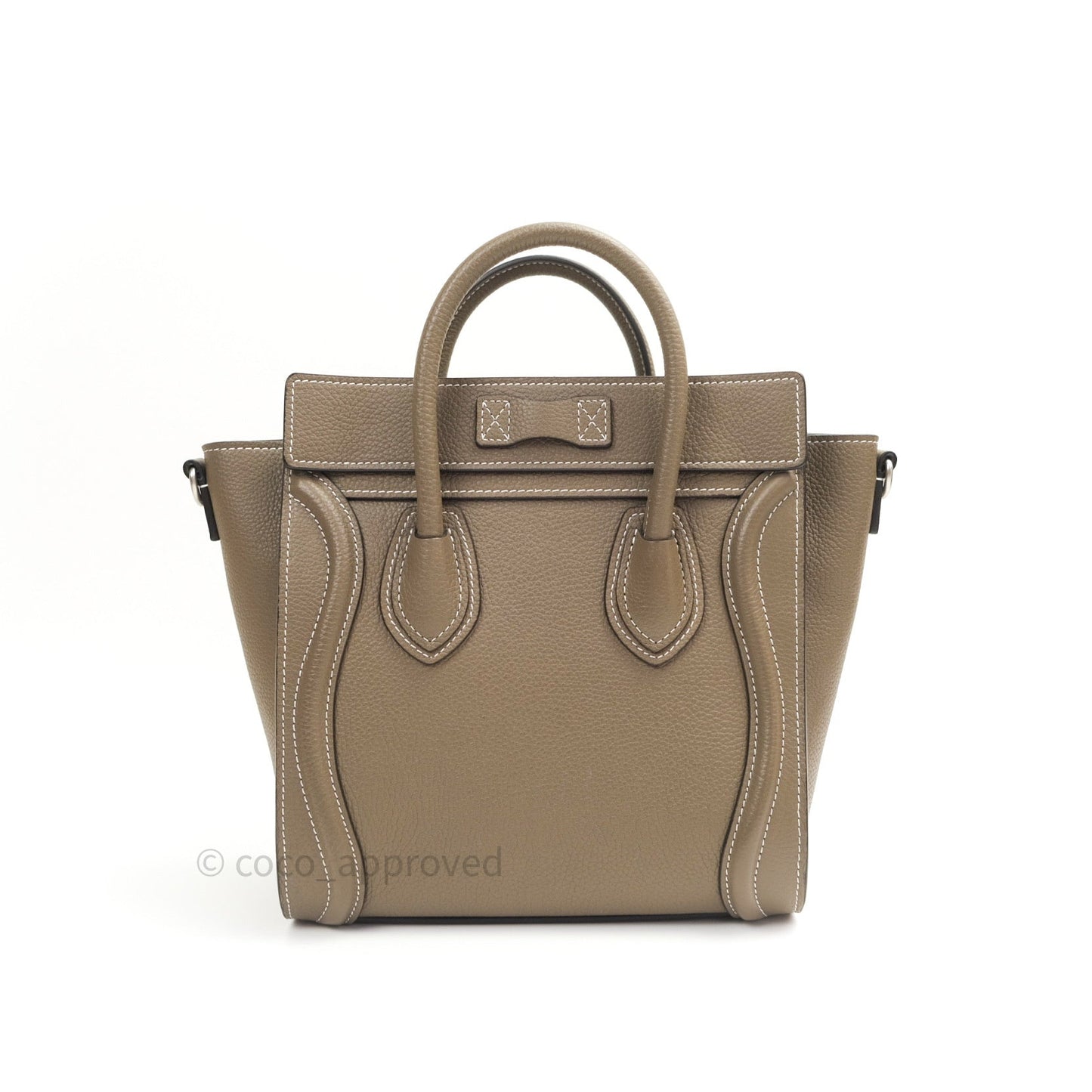 Celine Nano Luggage in Souris Drummed Calfskin