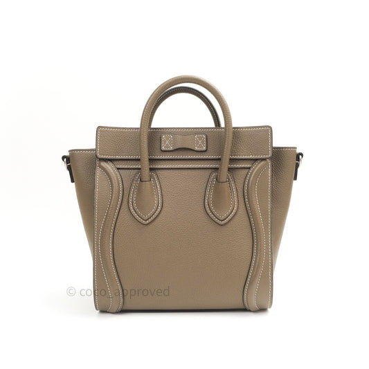 Celine Nano Luggage in Souris Drummed Calfskin