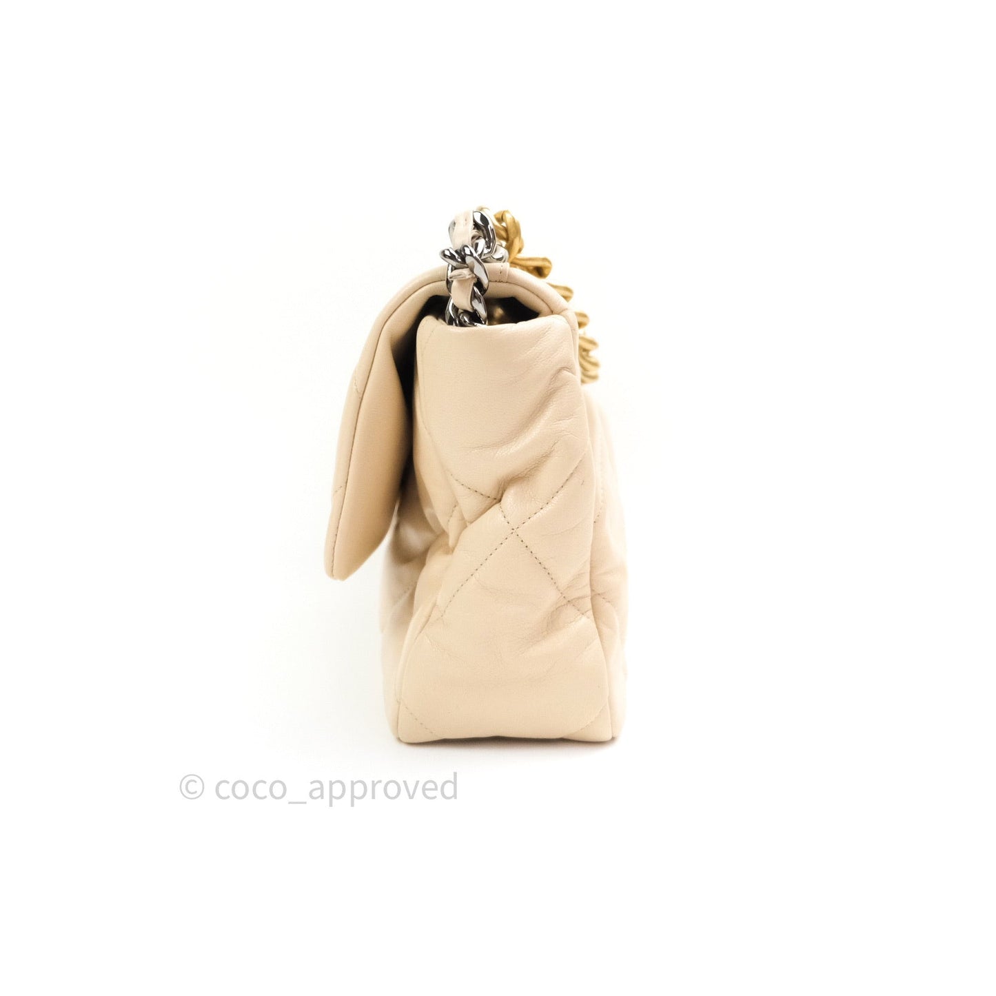Chanel 19 Medium Beige Lambskin Mixed Hardware