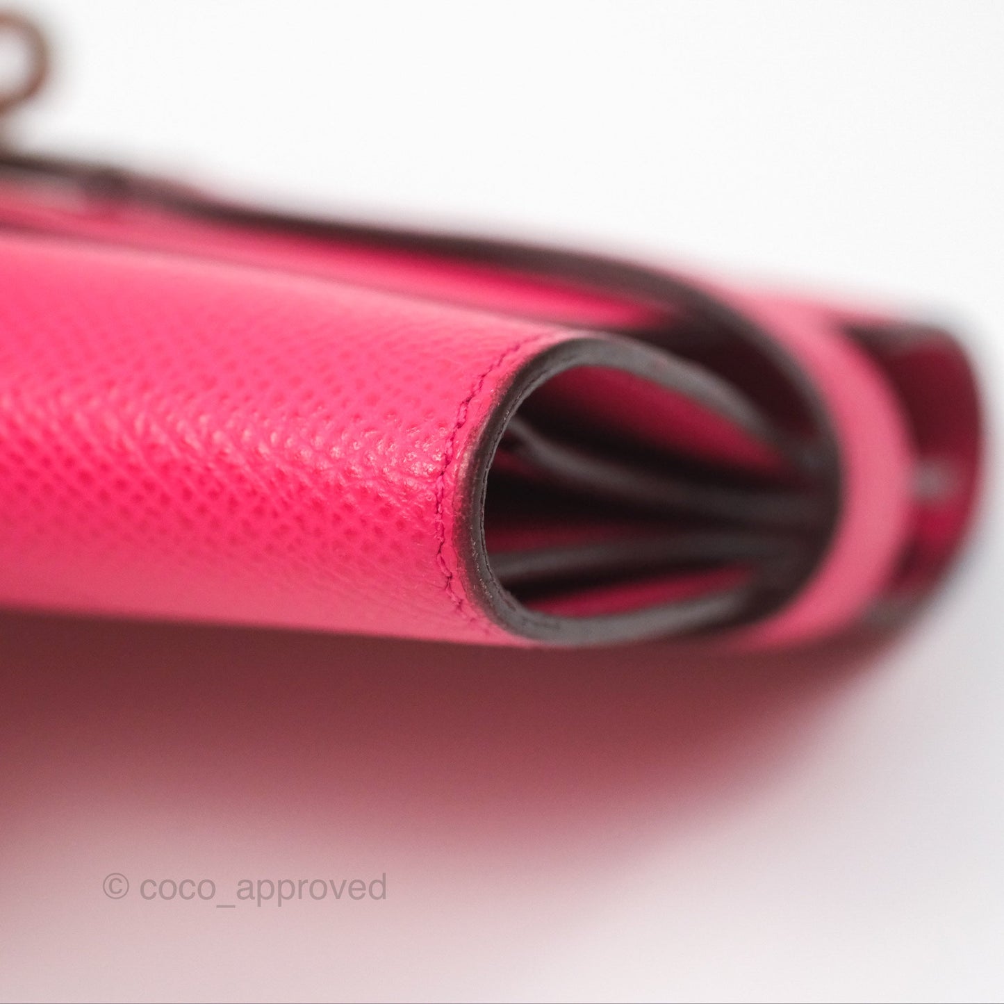 Hermès Small Kelly Wallet Rose Extreme I6 Epsom Palladium Hardware