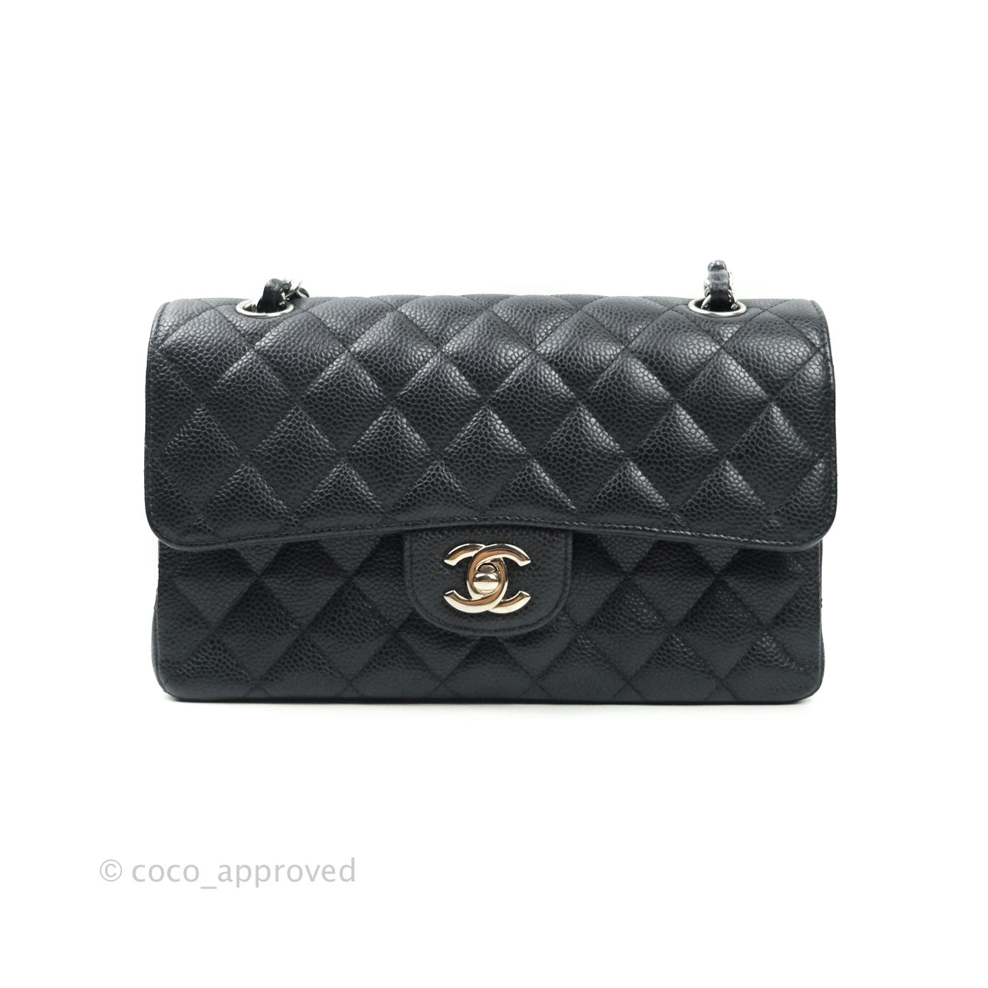 Chanel Classic Small S/M Flap Black Caviar Silver Hardware