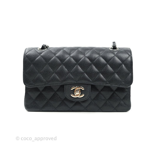 Chanel Classic Small S/M Flap Black Caviar Silver Hardware