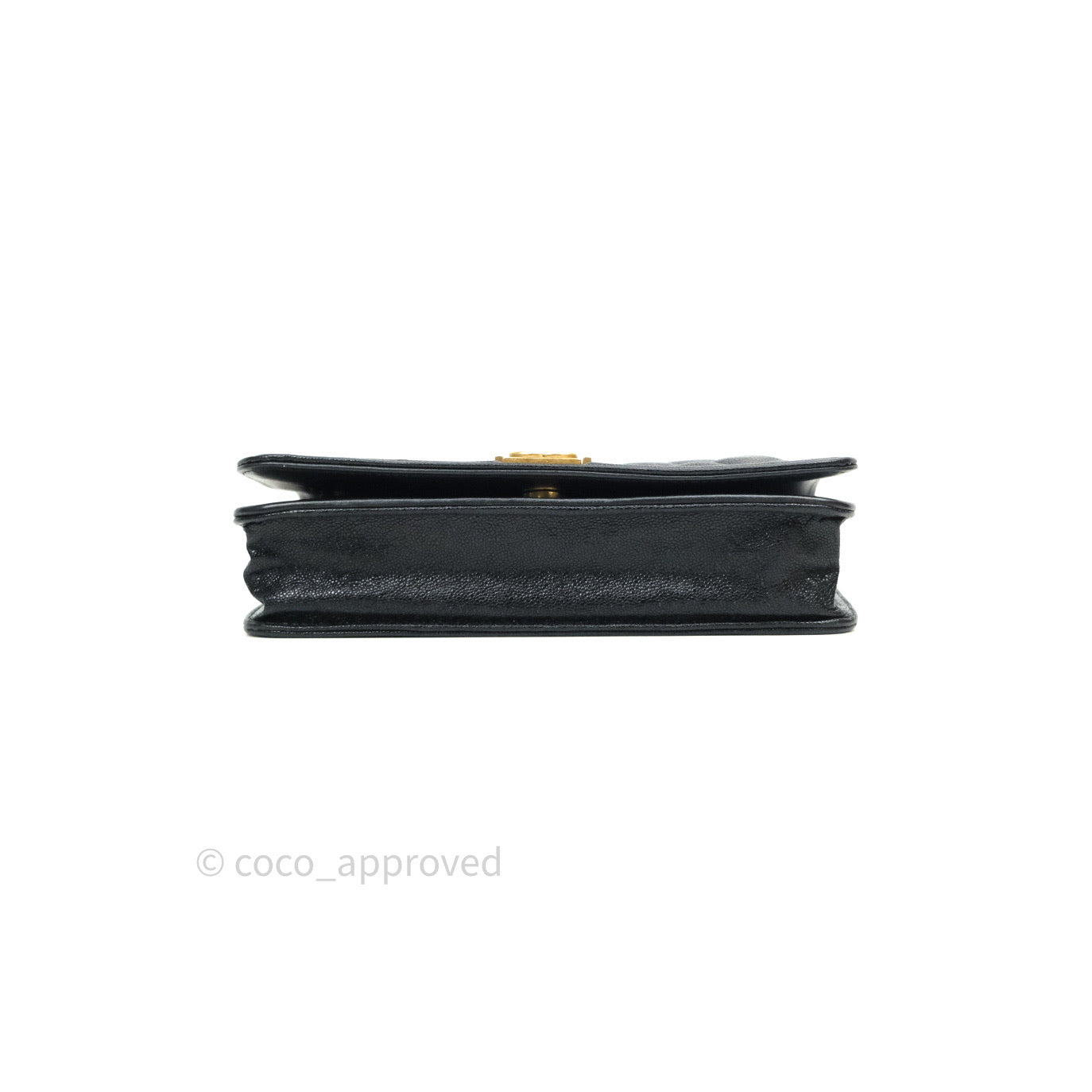 Chanel Quilted Boy Wallet on Chain WOC Black Caviar Gold Hardware