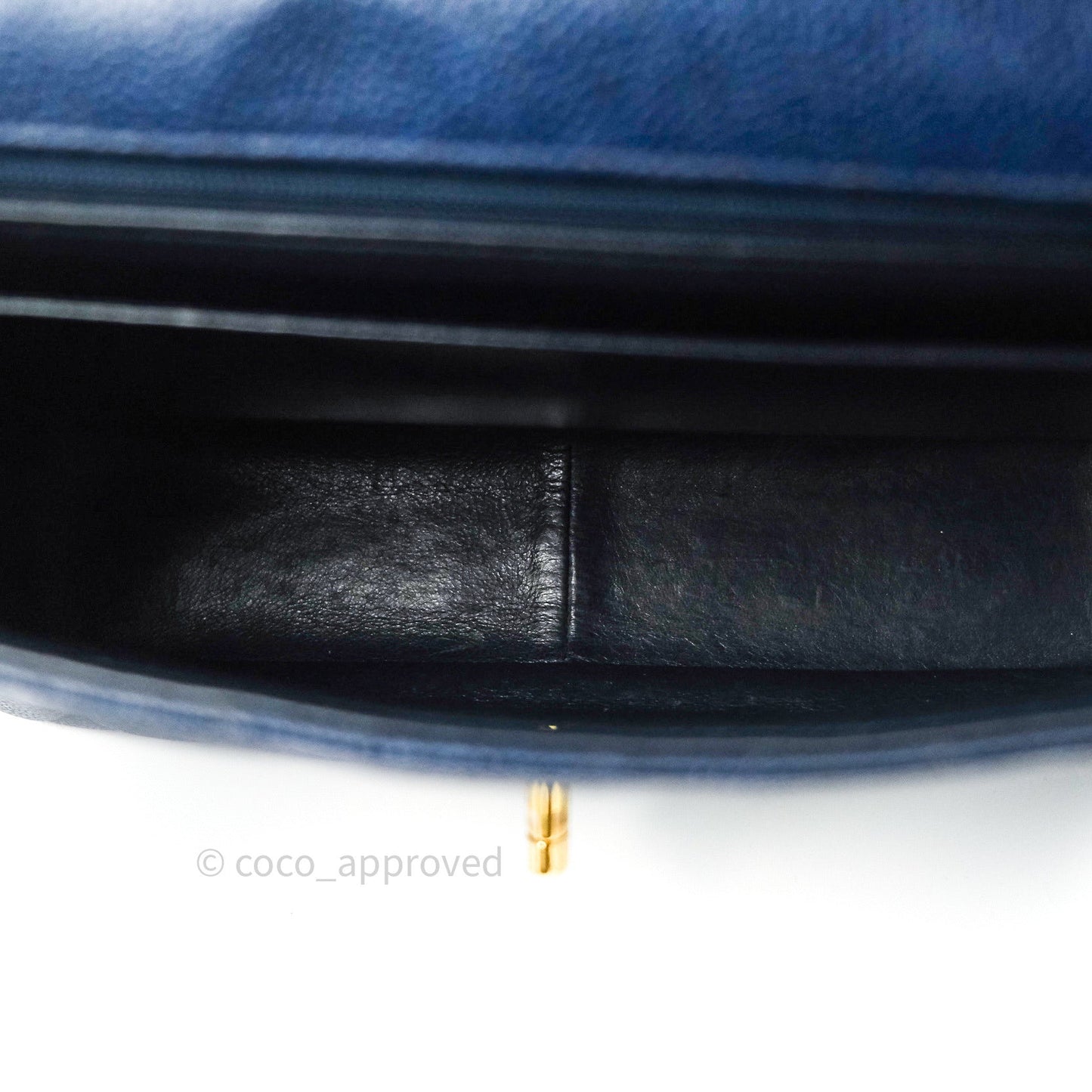 Chanel Vintage XL Jumbo Single Flap Navy Caviar 24K Gold Hardware
