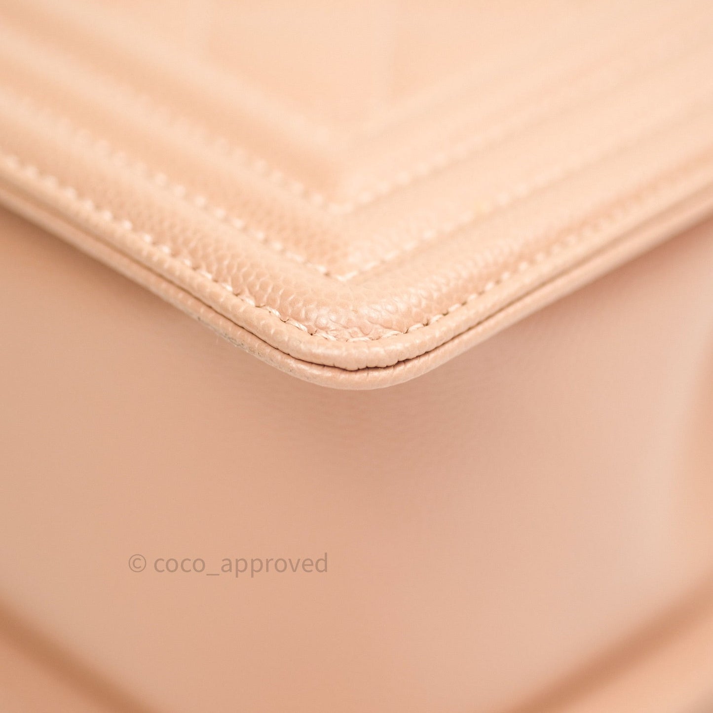 Chanel Quilted Medium Caviar Boy Flap Beige Gold Hardware