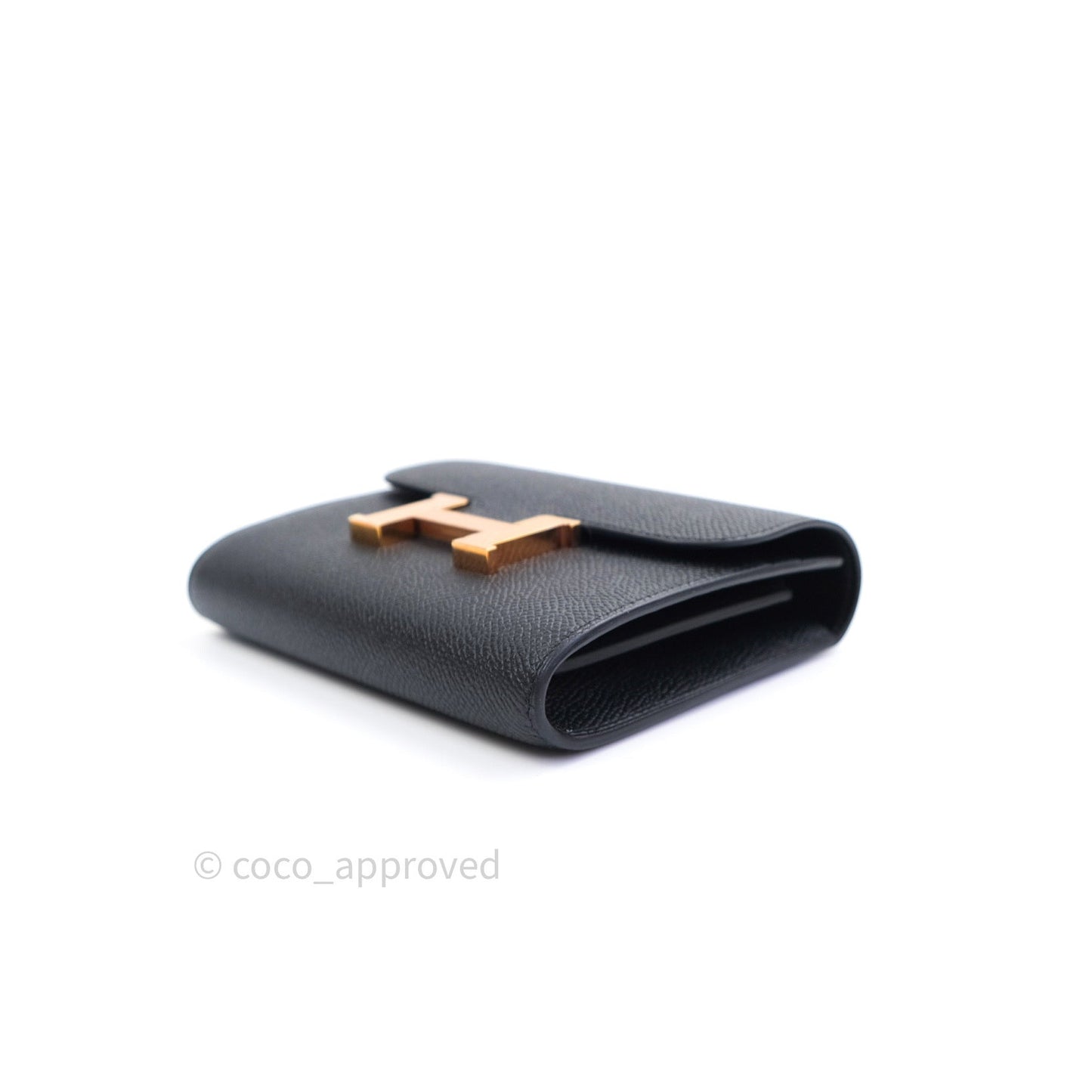 Hermès Constance Short Wallet Black Epsom Gold Hardware