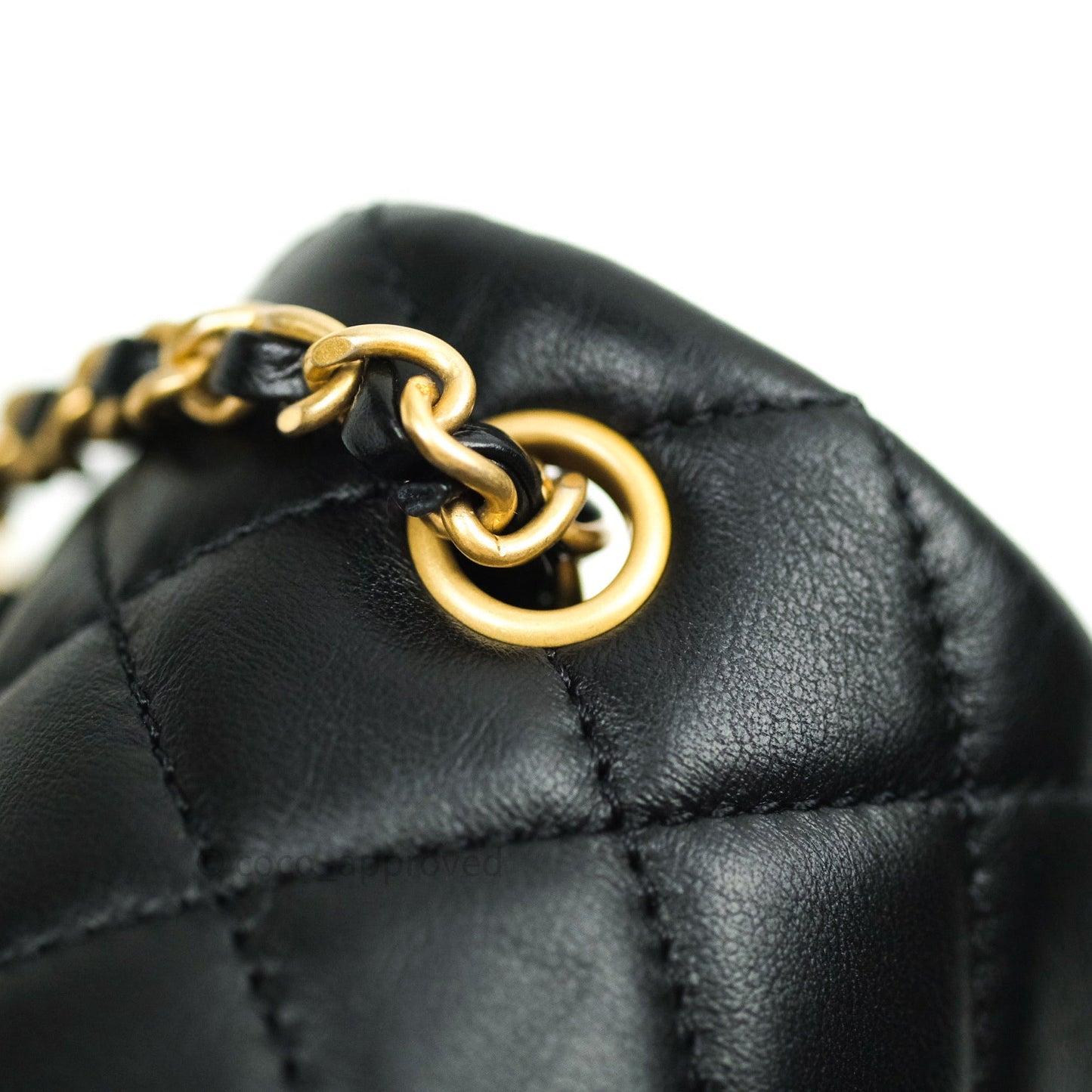 Chanel Mini Rectangular Pearl Crush Quilted Black Lambskin Gold Hardware