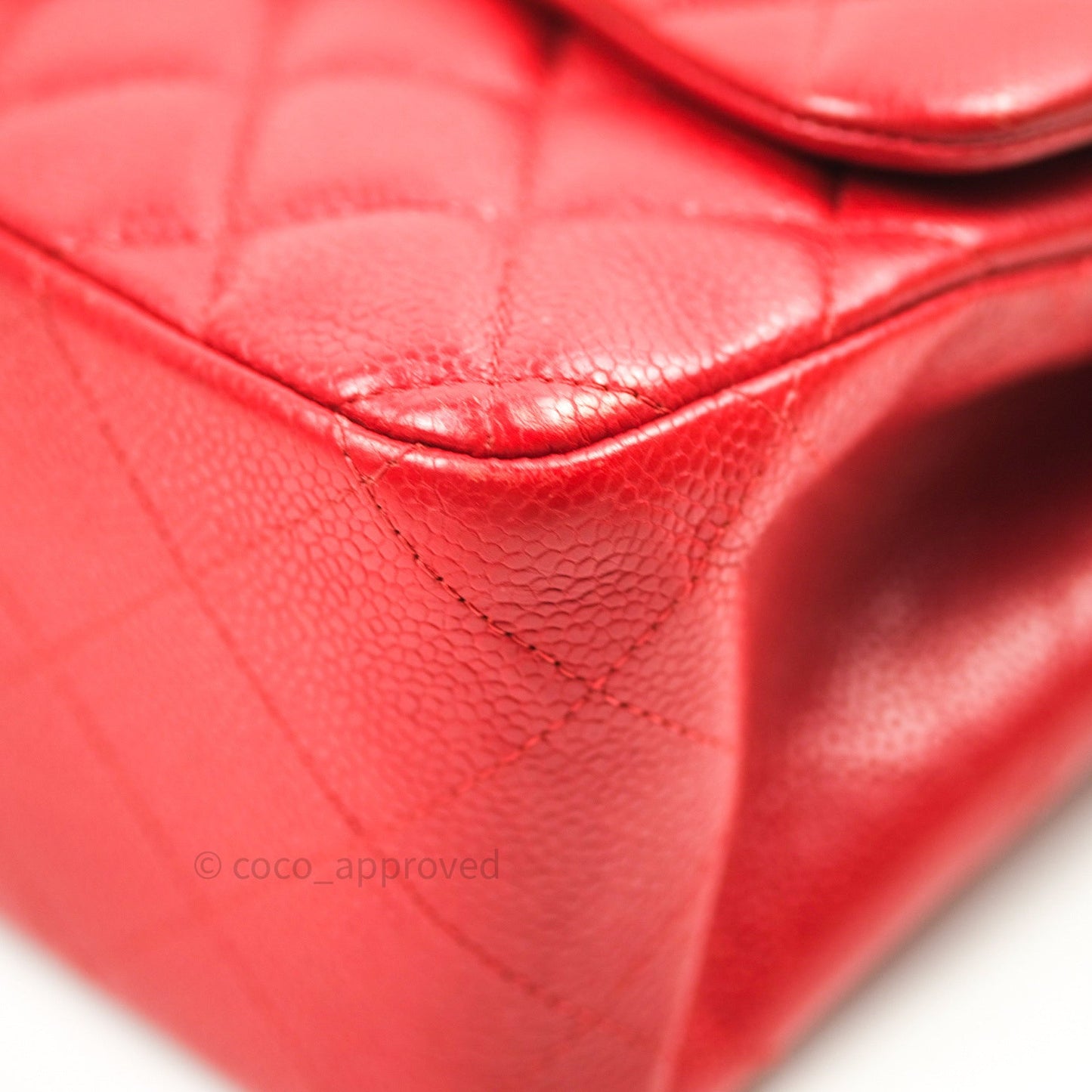 Chanel Jumbo Double Flap Red Caviar Silver Hardware⁣⁣