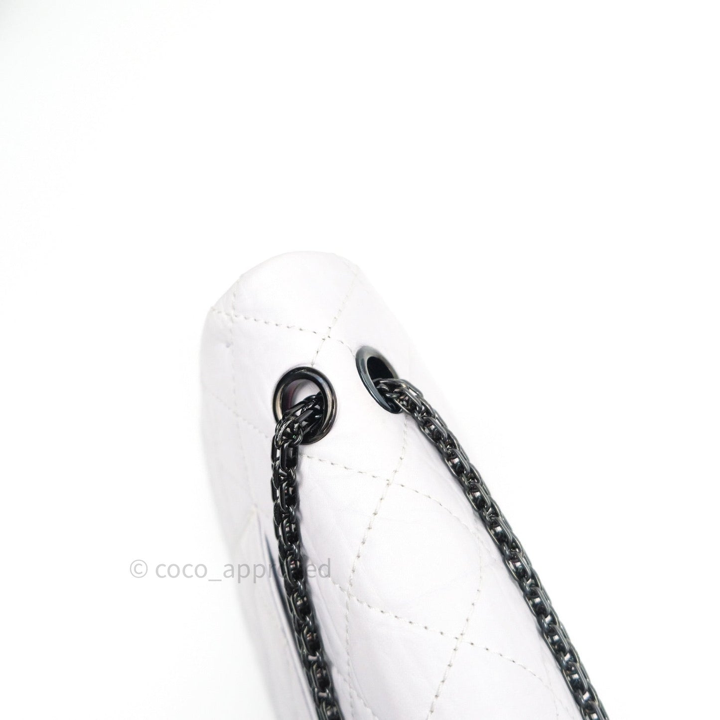 Chanel Reissue Quilted Aged Calfskin White Black Hardware 227