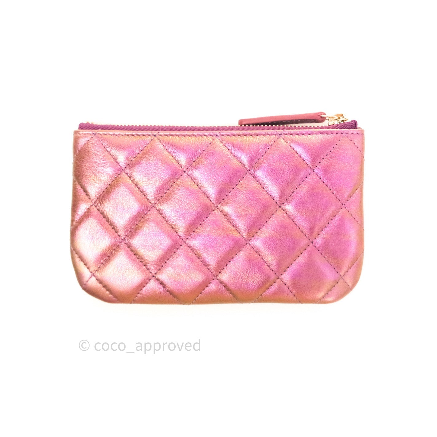 Chanel Quilted Mini O Case Iridescent Purple Gold Hardware 20B