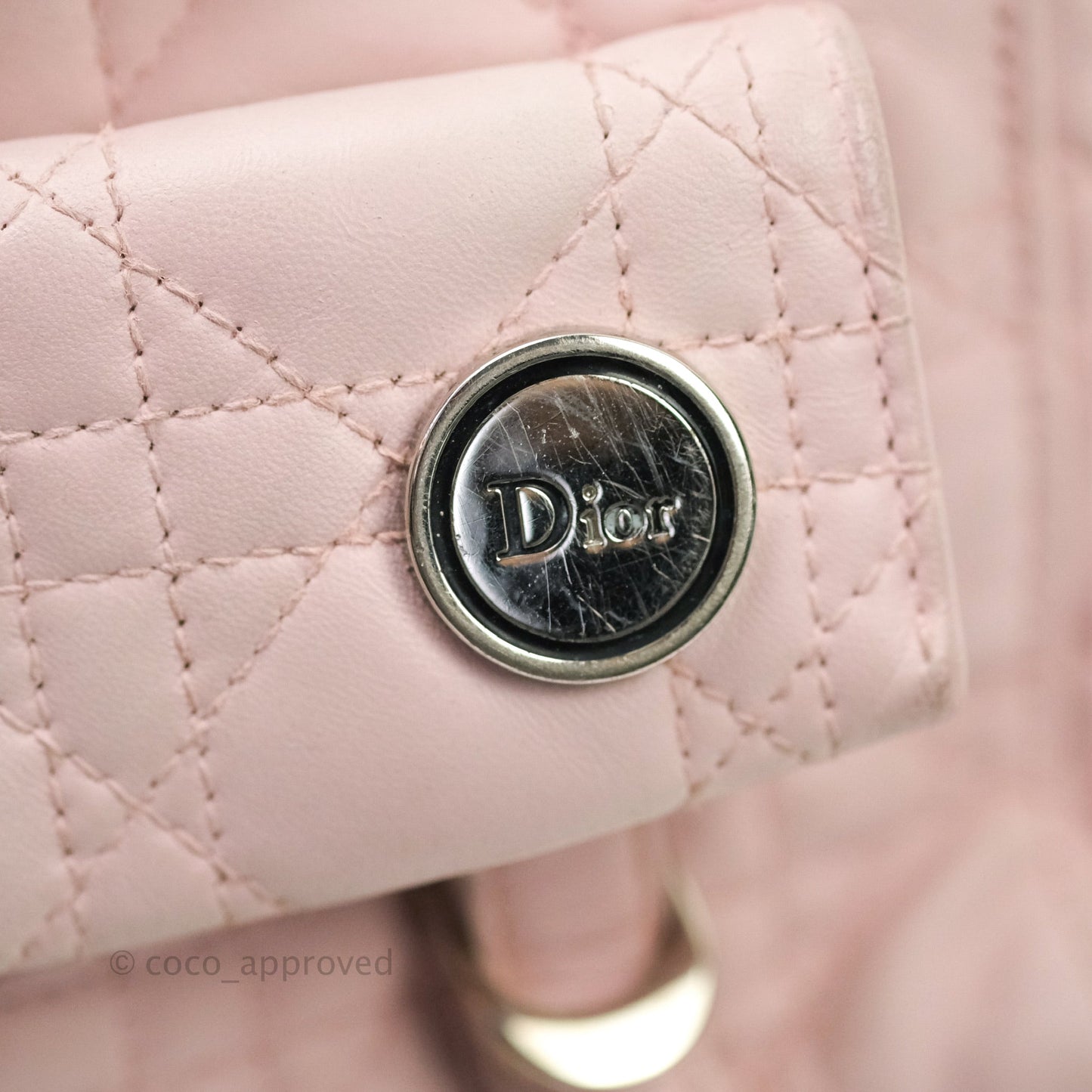 Christian Dior Lambskin Cannage Small Lucky Badge Stardust Backpack Soft Pink