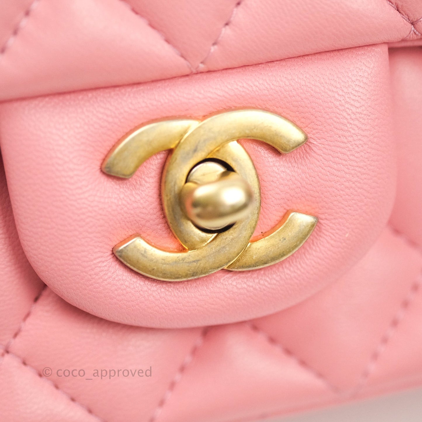Chanel Mini Square Pink Lambskin Gold Hardware