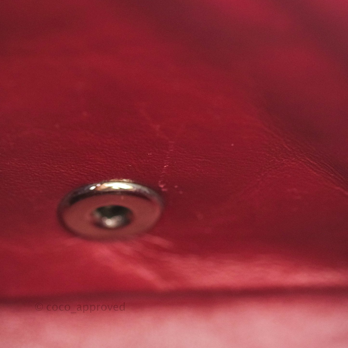 Chanel Mini Square Dark Red Caviar Silver Hardware